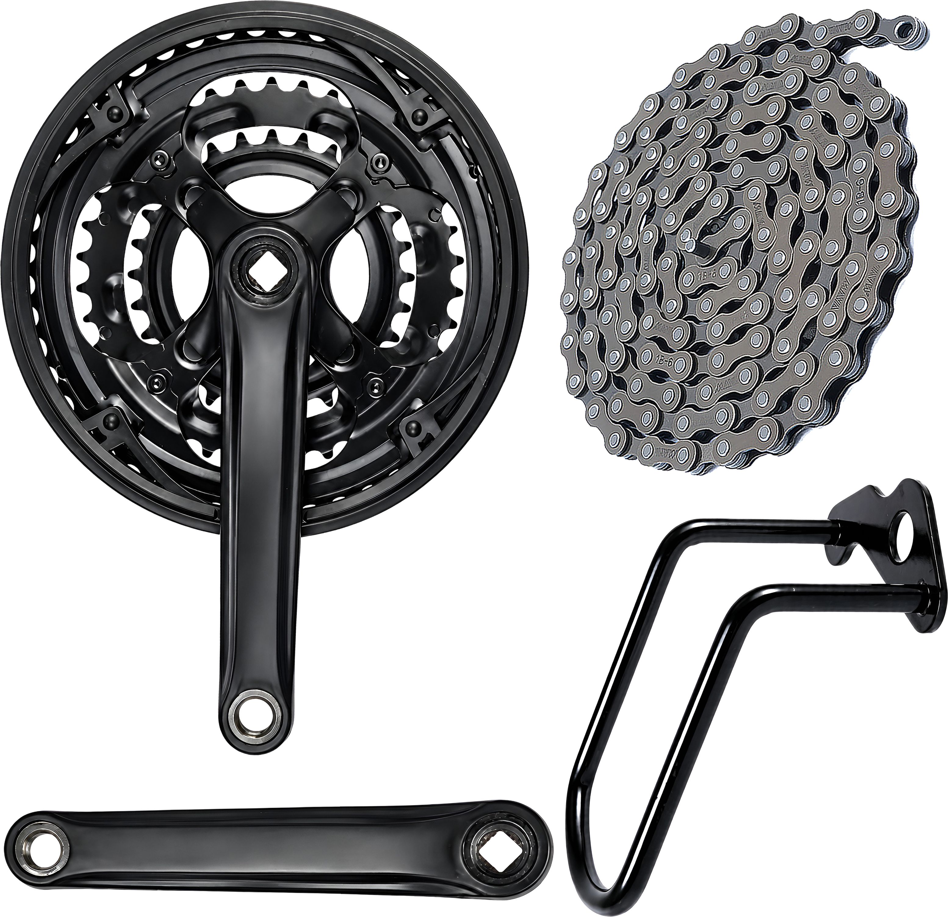 razaiq Complete Bicycle Drivetrain Kit with Triple Crankset, Chain & Derailleur Guard Bicycle Brake Disk-picture-19