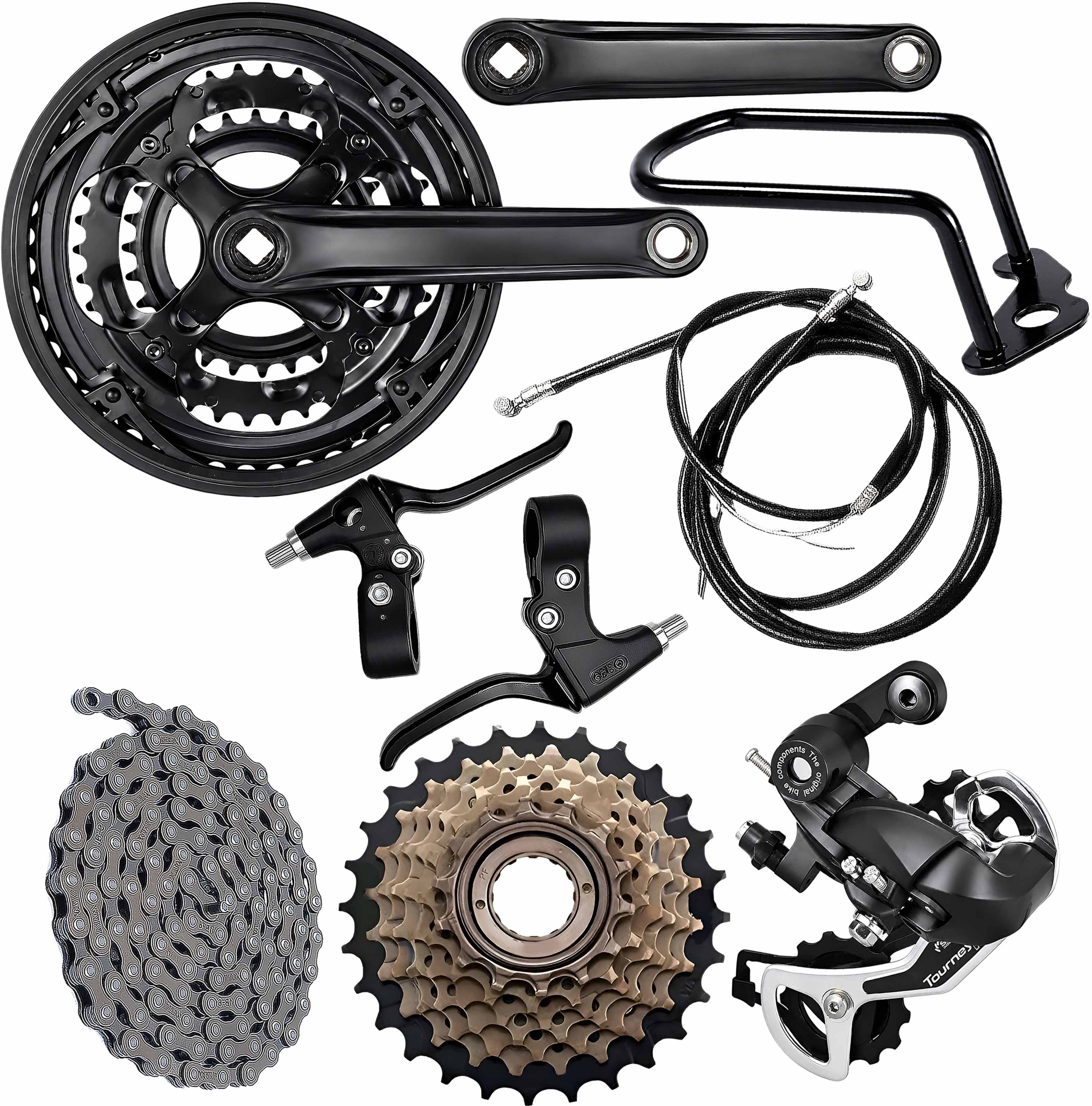 razaiq Cycle Crankset, Rear Derailleur, Chain & Disc Brake Lever Combo Bicycle Brake Disk-picture-15
