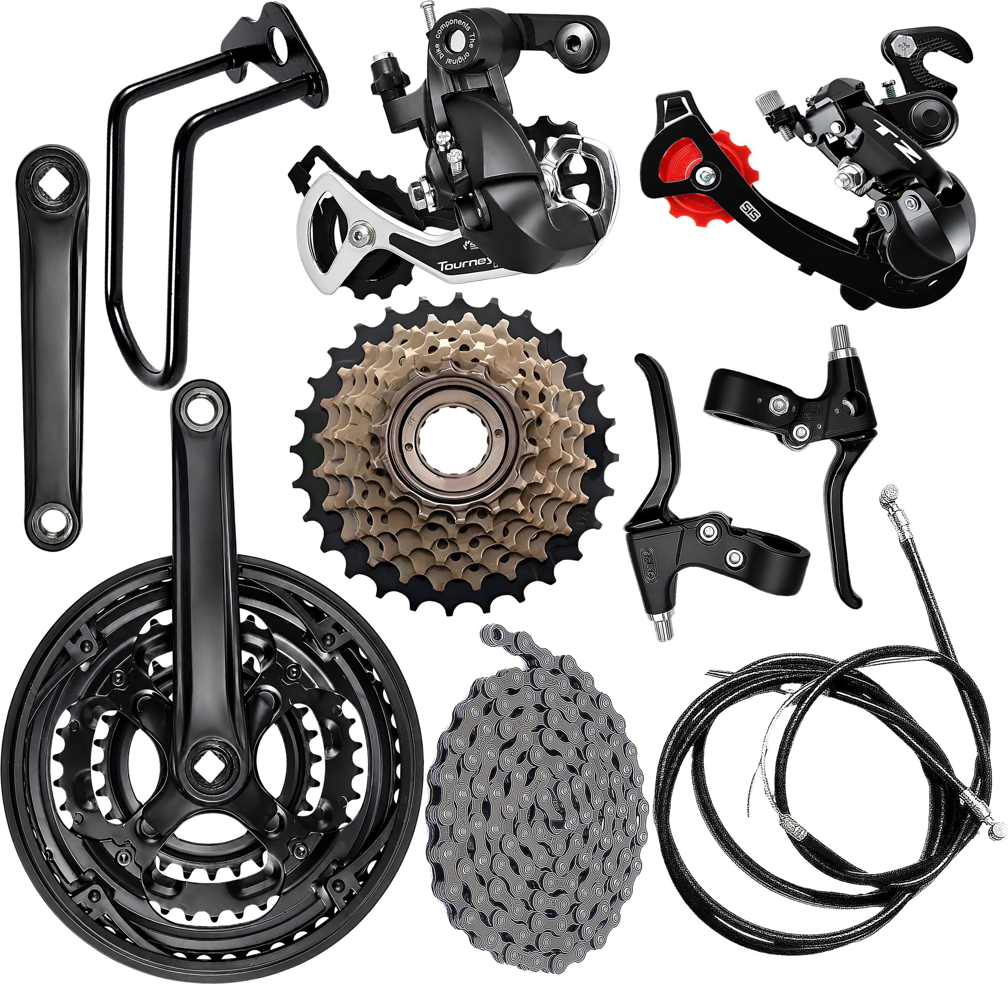 razaiq Cycle Triple Crankset, Chain, Cassette & Disc Brake Lever Wire Kit Set Bicycle Brake Disk-picture-33