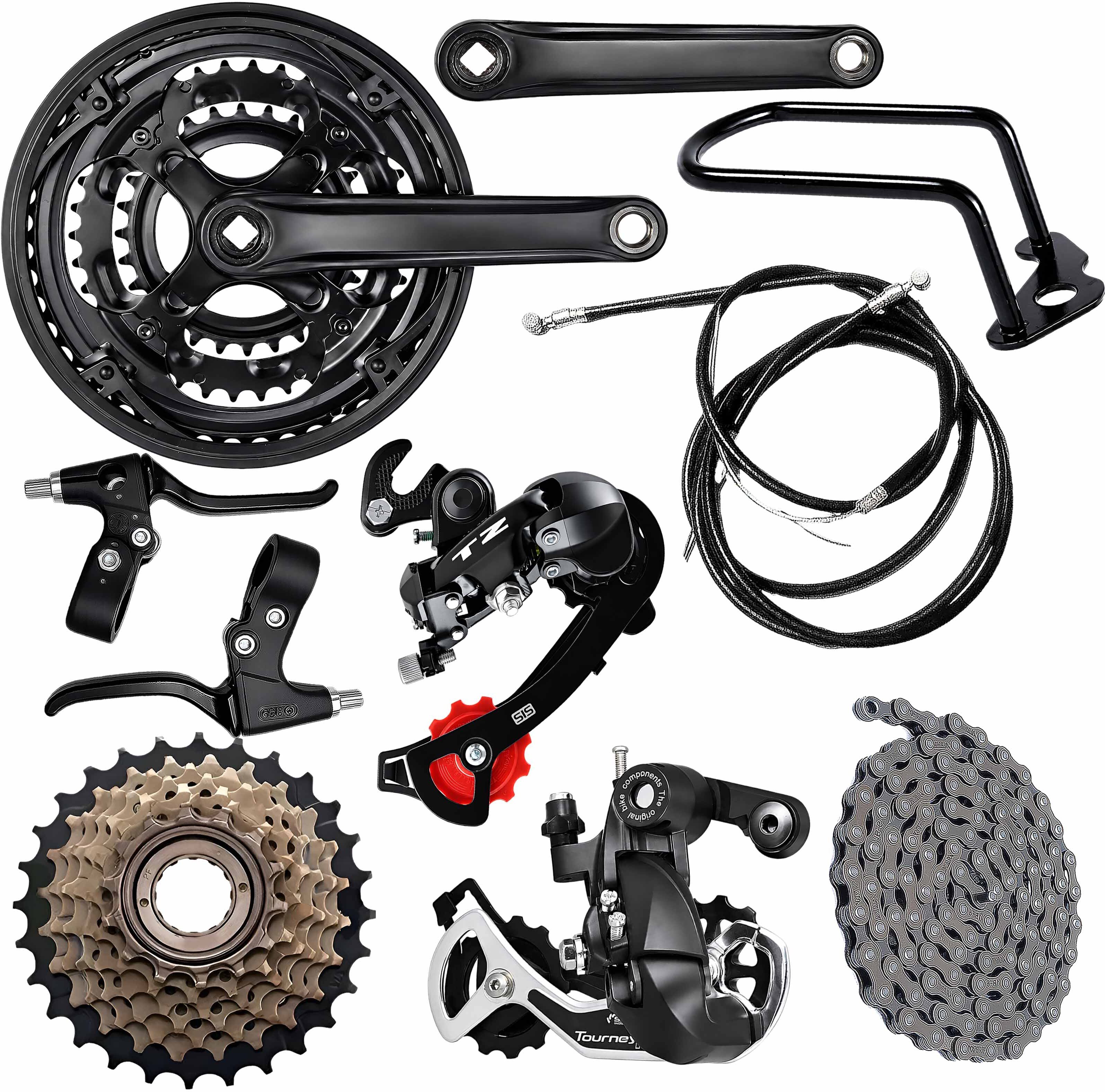razaiq Bicycle Crankset, Chain, 7 Speed Cassette & Brake Lever Gear Kit Combo Set Bicycle Brake Disk-picture-37