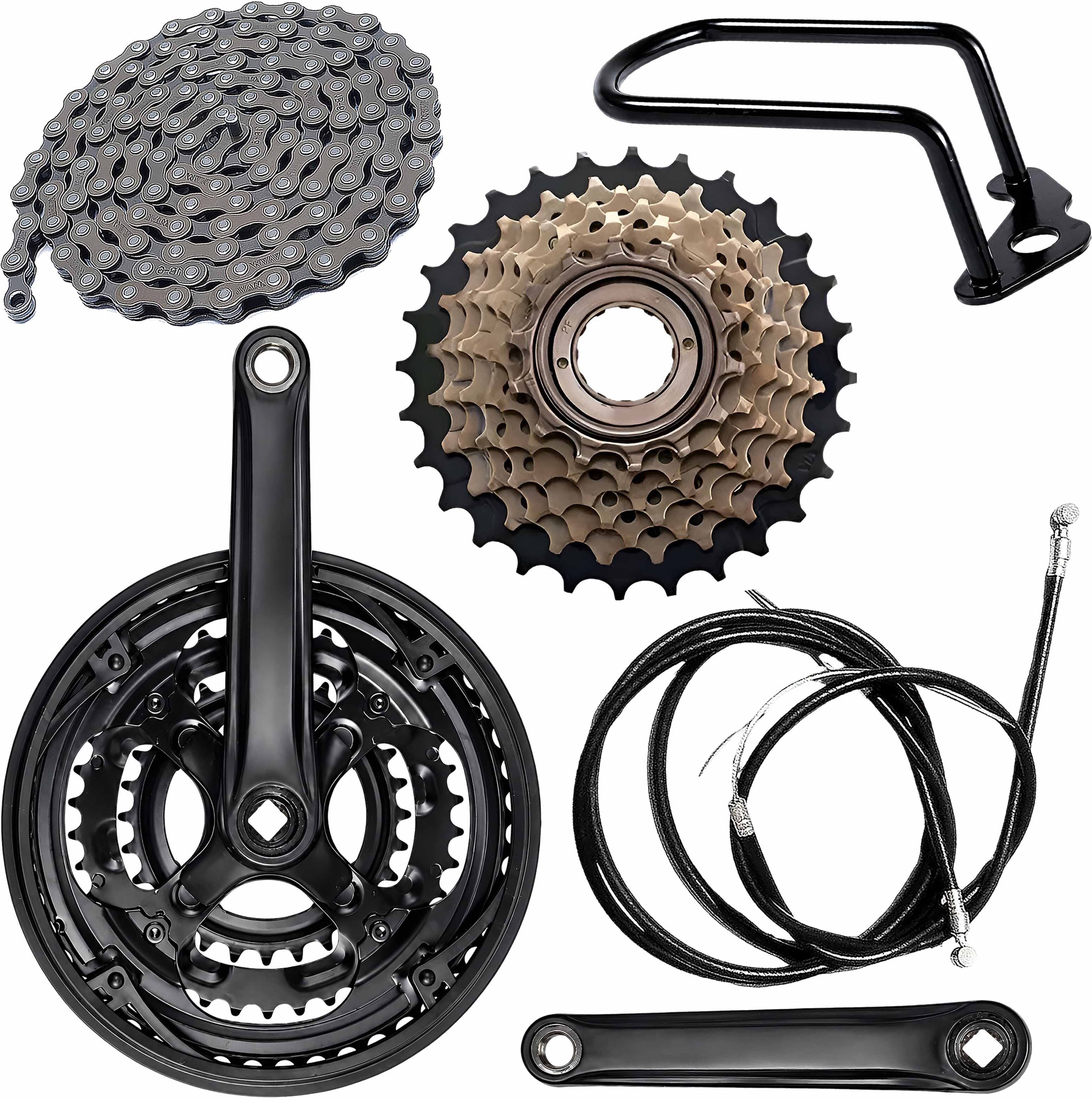 razaiq Cycle Front Crankset Kit with Chain, Brake Wire & Rear Gear Protector Mountain Bike, Racing Bike, Road Bicycle Wheel-picture-34