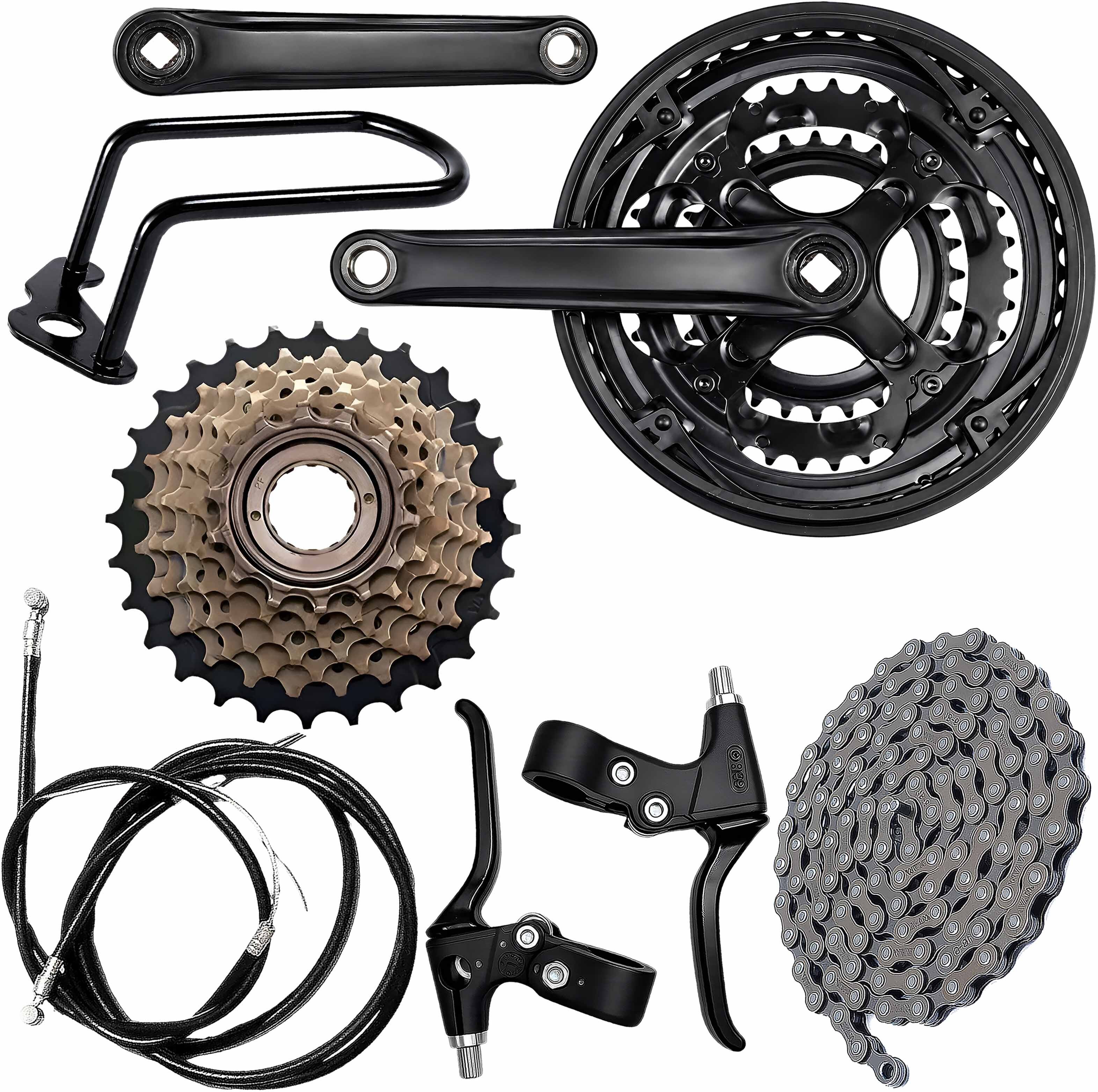 razaiq Complete Cycle Drivetrain Kit with Crankset, Disc Brake Set & 7 Speed Gear Mountain Bike, Racing Bike, Road Bicycle Wheel-picture-18