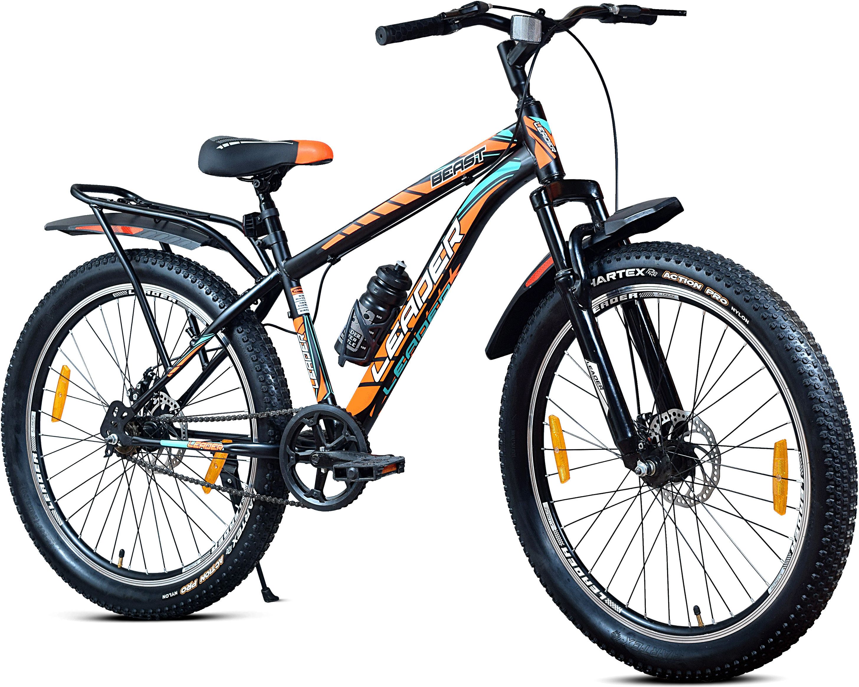 leader Beast 26 x 300 IBC Fat Bike/ Cycle for Men with inbuilt Carrier, Dual Disc Brake 26 T (inch) Hybrid Cycle/City Bike-picture-24