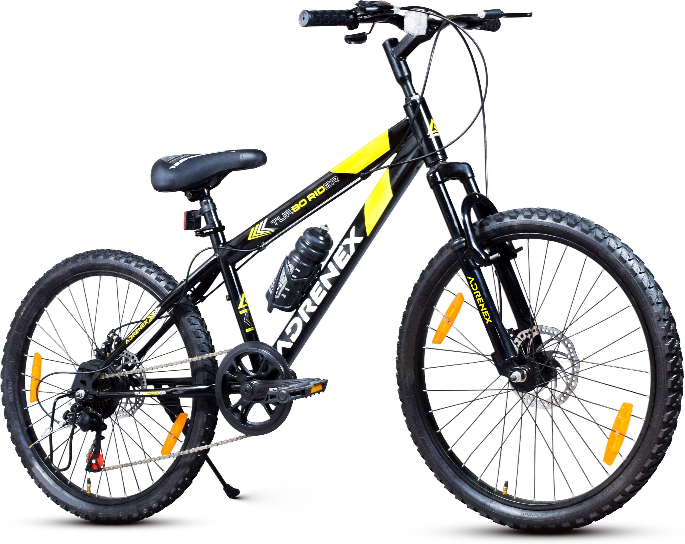 Turbo Rider 24T 7 Speed Cycle with Dual Disc Brakes, MTB Bike for Boys & Adults 24 T (inch) Mountain Cycle-image-42