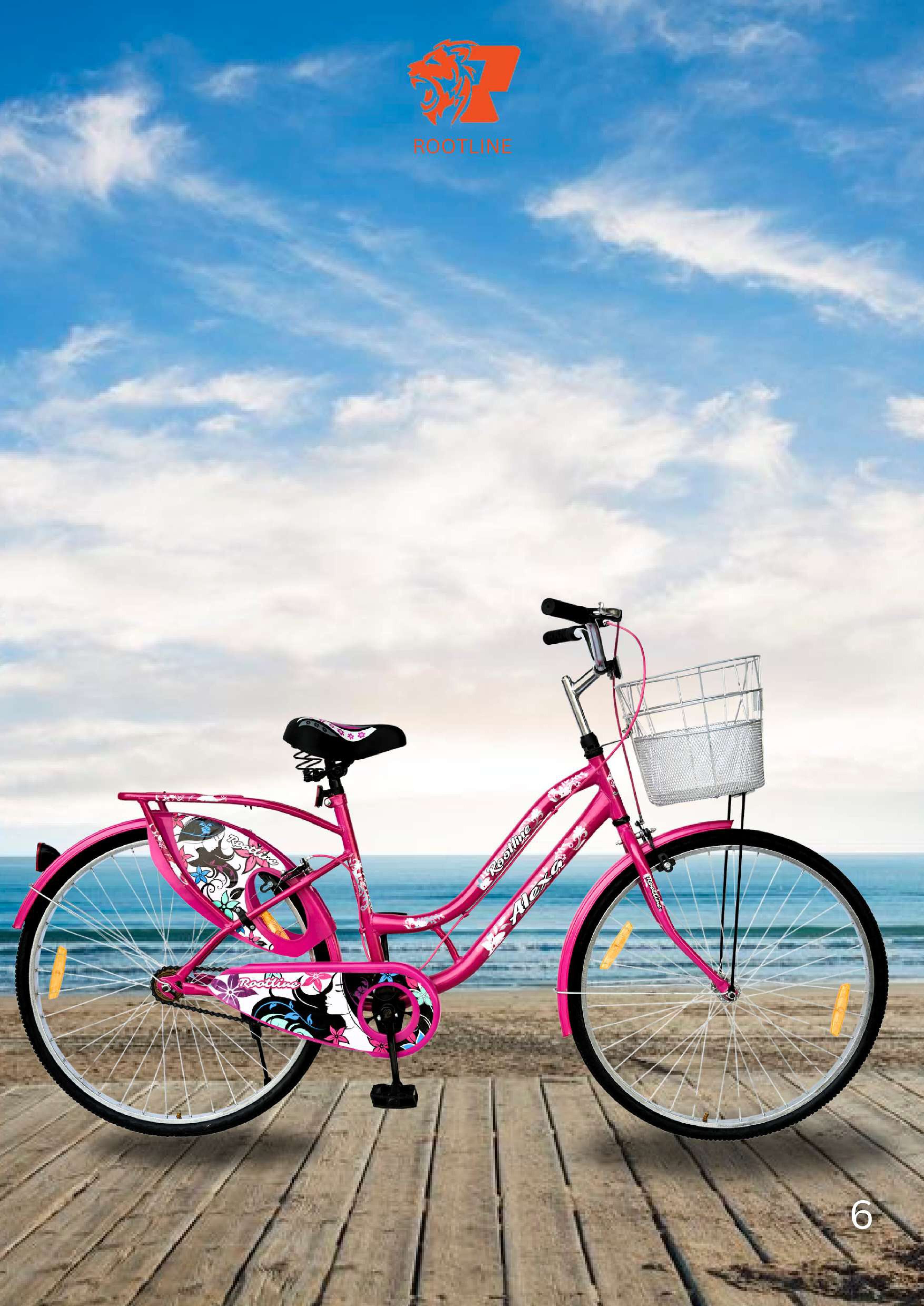 New alexa Pink Bicycle for Girls & Woman with Basket and Stylish Dress Guard 26 T (inch) Road Cycle-image-42