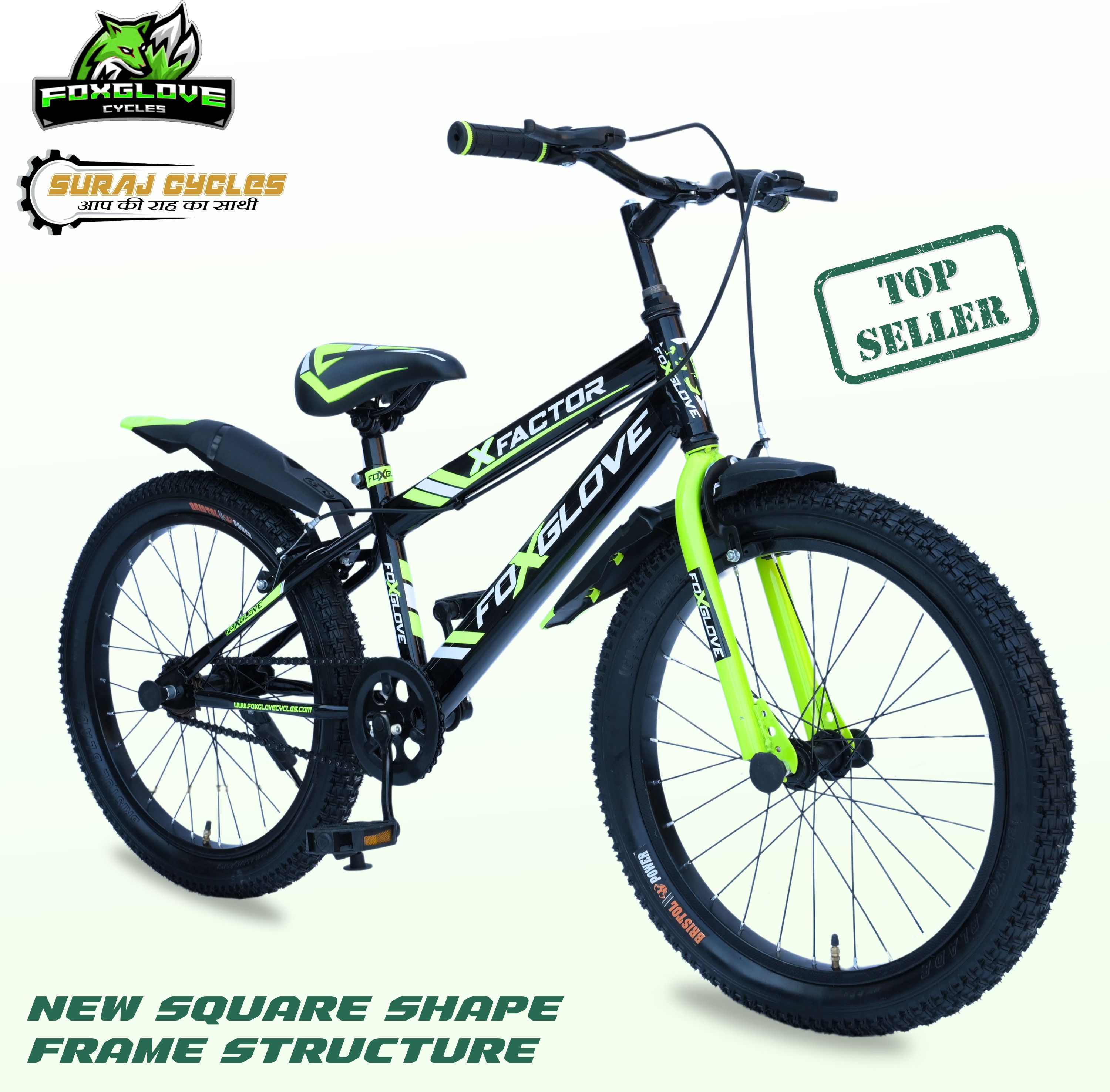 foxglove X-FACTOR SPORTY 20.240 TIRE TUBE FOR AGE 7 TO 10 YEARS 20 T (inch) Road Cycle-picture-19
