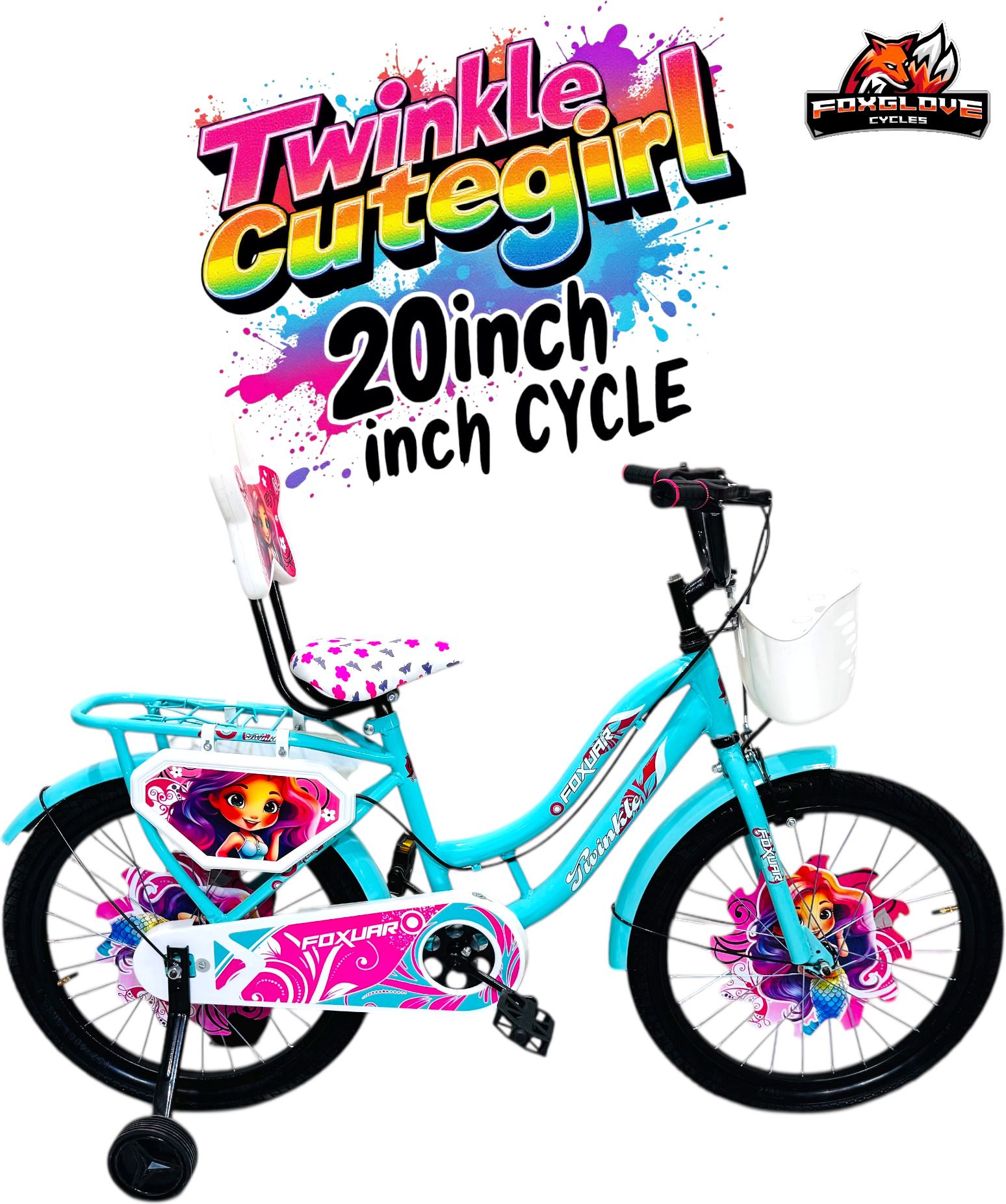TWINKLE CUTEGIRL 20 INCH CYCLE GIRLS BICYCLE FOR AGE 5 TO 10 YEARS KIDS 20T 20 T (inch) Road Cycle-image-43