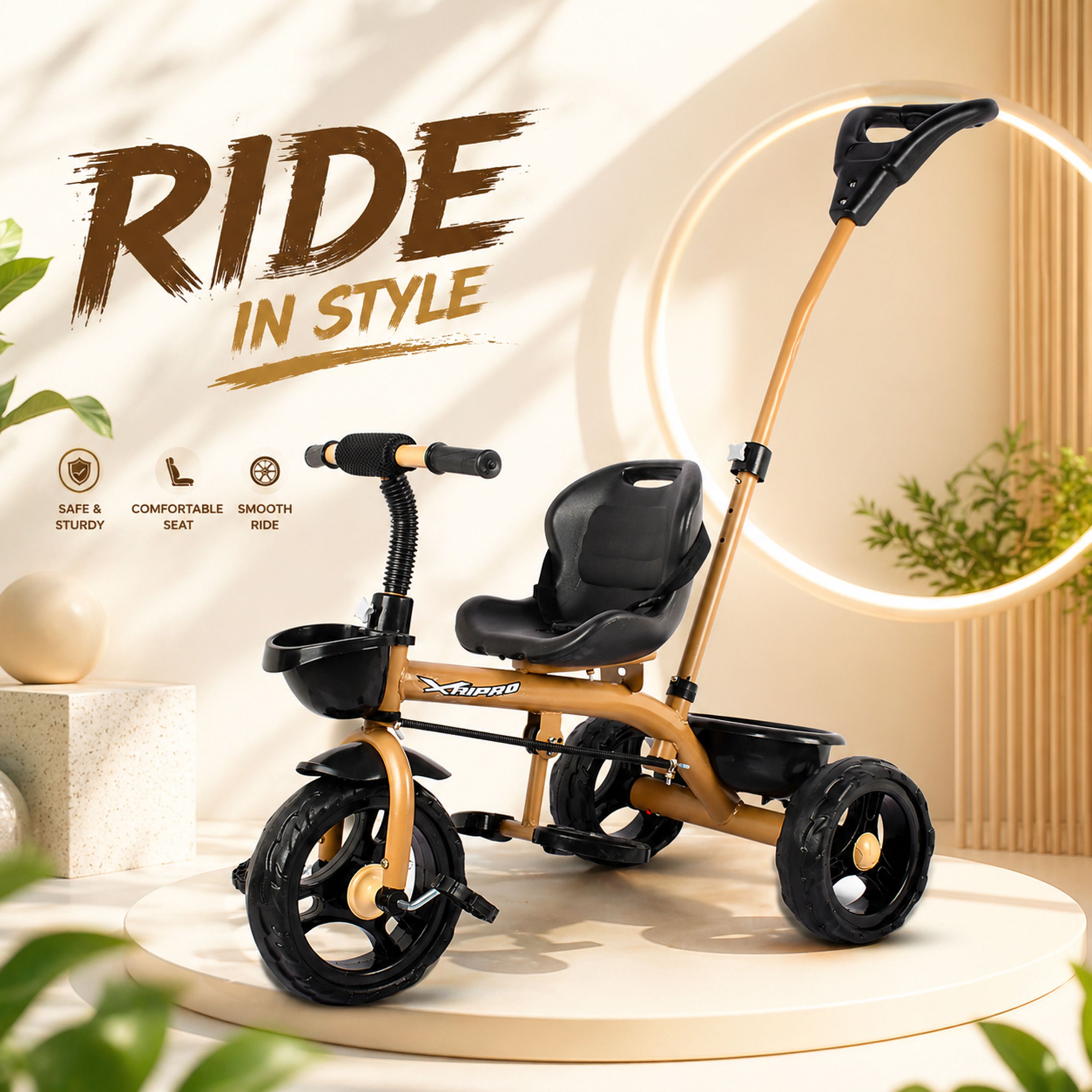 PREMIUM HANDLE TRICYCLE FOR 1 TO 3 YEAR KIDS 10 T (inch) Balance Bike-image-35