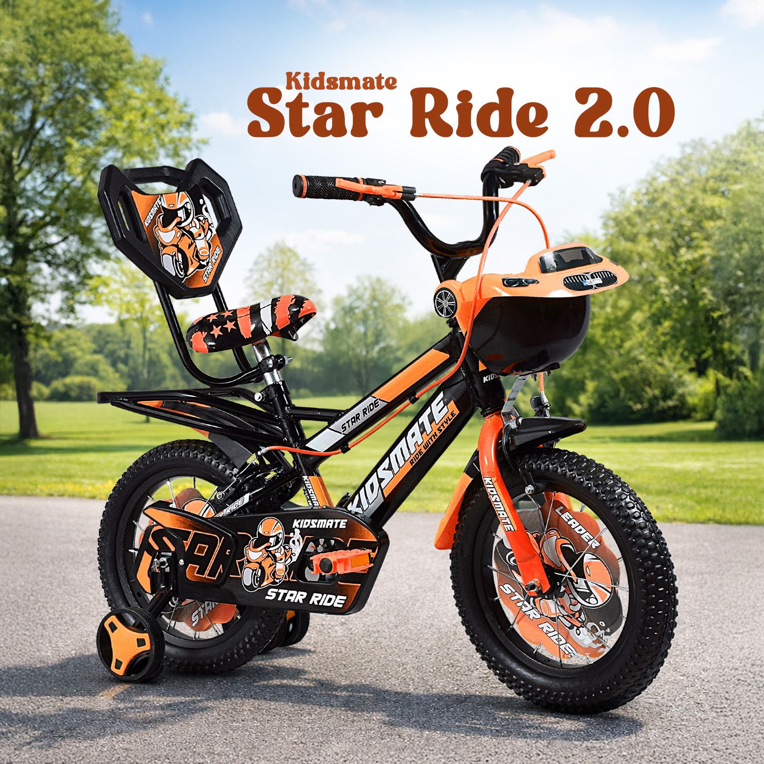 kidsmate Star Ride 2.0 Kids Bicycle with Training Wheels | Cycle For Kids Aged 2-5 yrs 14 T (inch) Road Cycle-picture-46