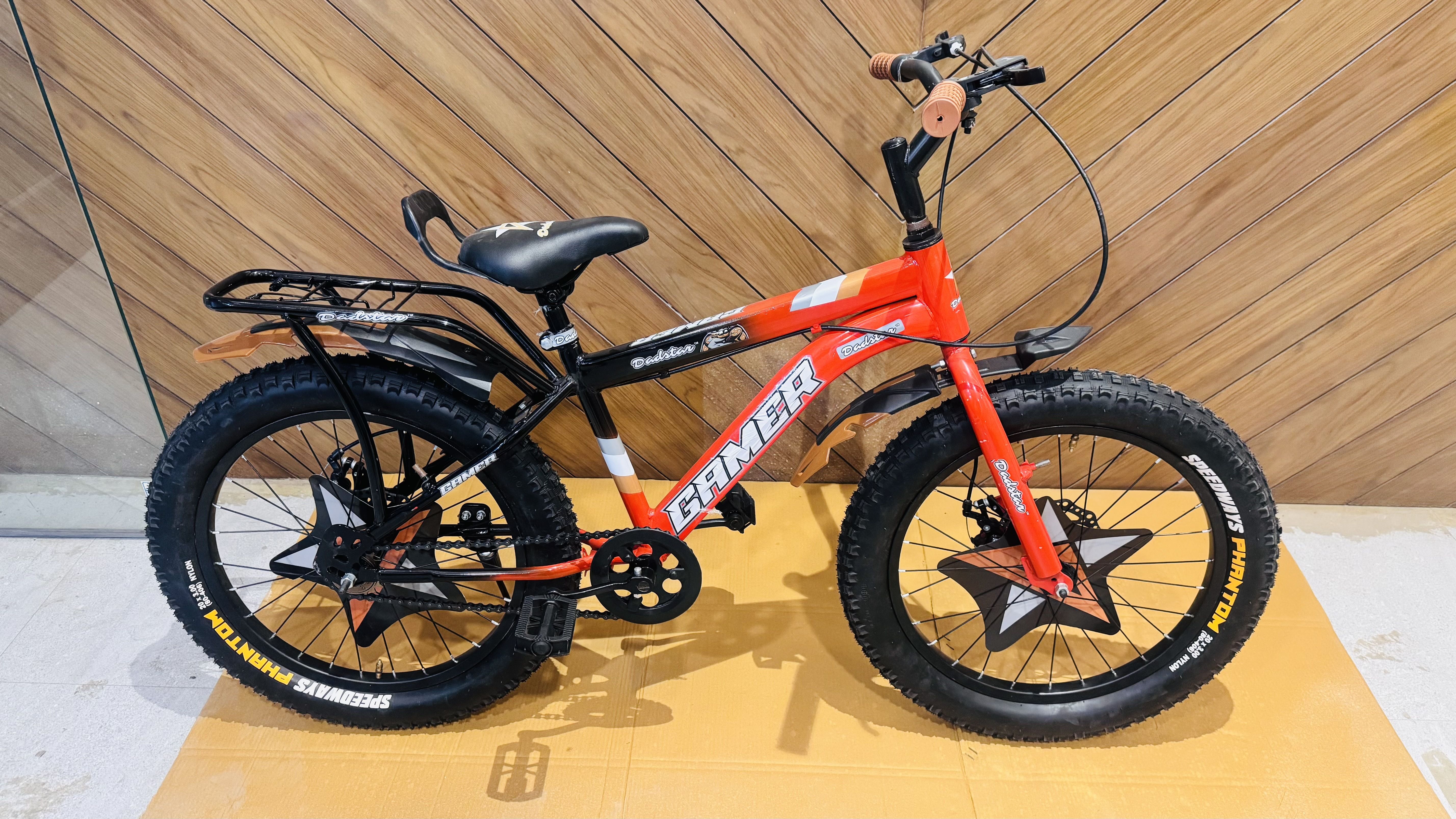 dadstar GAMER 20 INCH FAT TYRE IBC DOUBLE DISC SUITABLE FOR AGE 5 TO 10 YEARS KIDS 20 T (inch) Road Cycle-picture-10