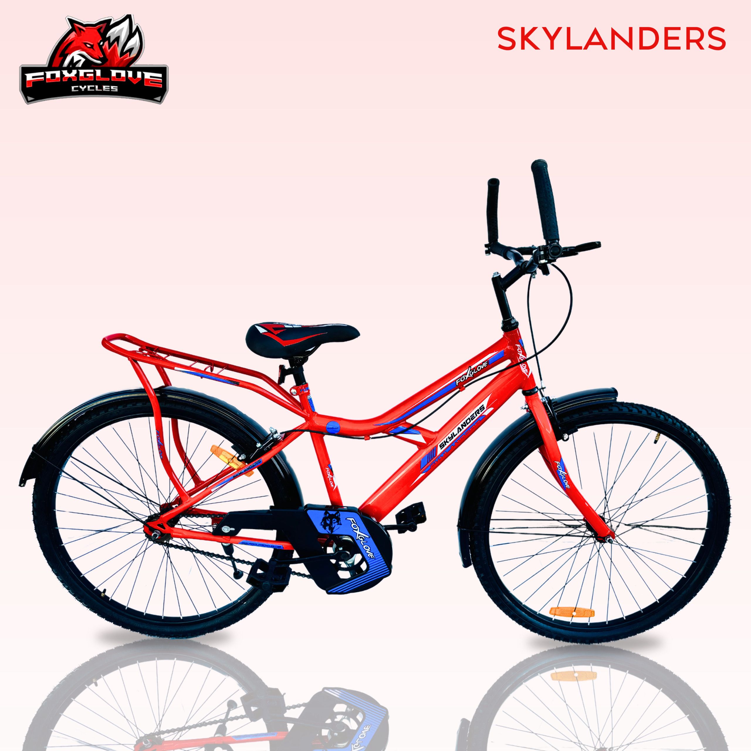 SKYLANDERS 26T IBC SMART RED STEEL FRAME TYRE TUBE FOR HEIGHT 3.5FT & ABOVE 26 T (inch) Road Cycle-image-45