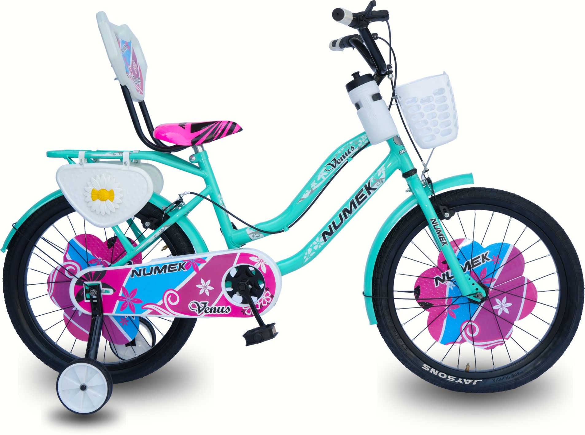 numek Venus 20 Inch Girls Cycle with Basket Carrier & Support Wheels Sea Green 20 T (inch) Road Cycle-picture-13