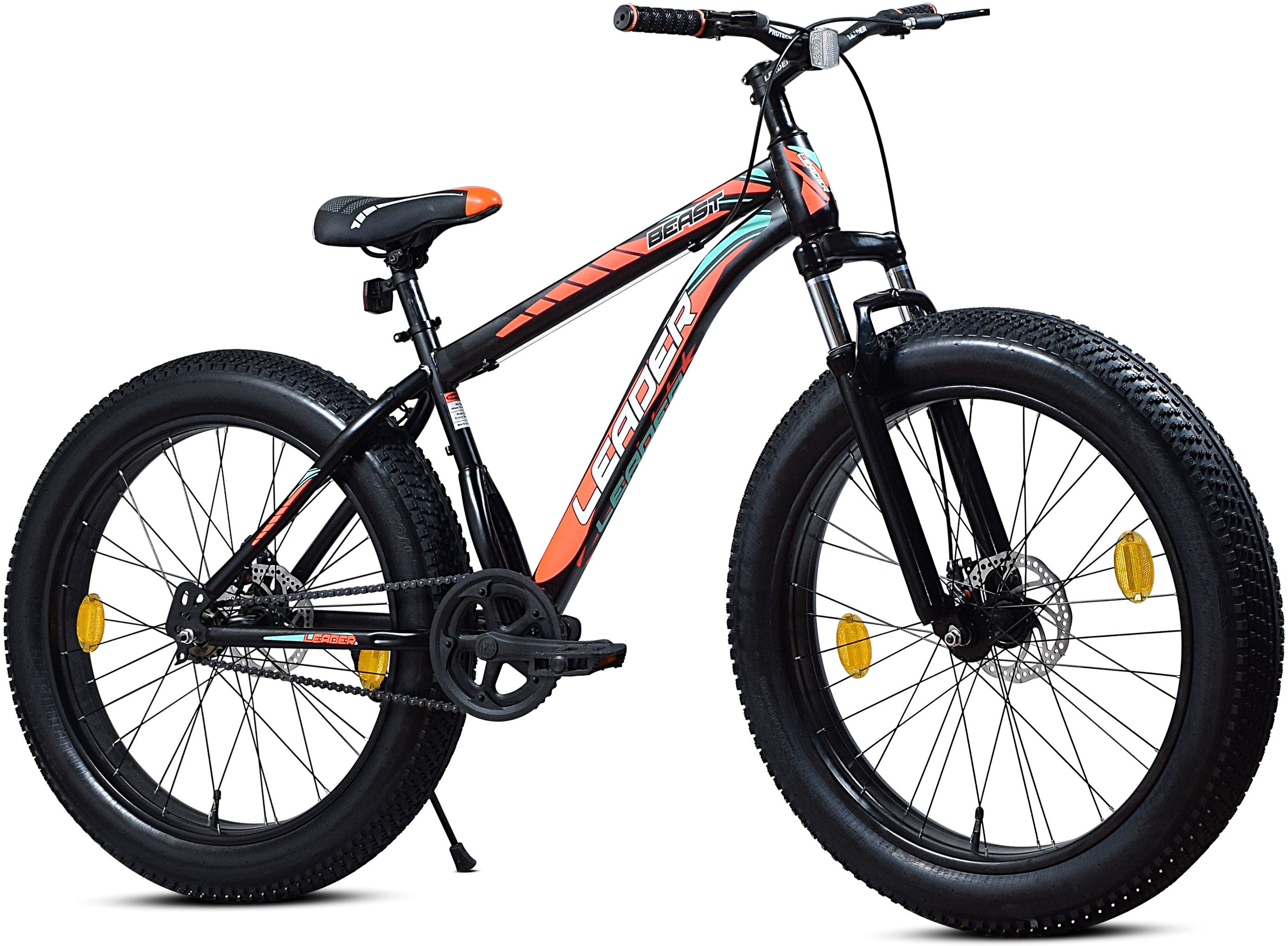 leader Beast 26x400 Fat Tire Cycle for Men | Bicycle Front Suspension, Dual Disc Brakes 26 T (inch) Fat Tyre Cycle-picture-48