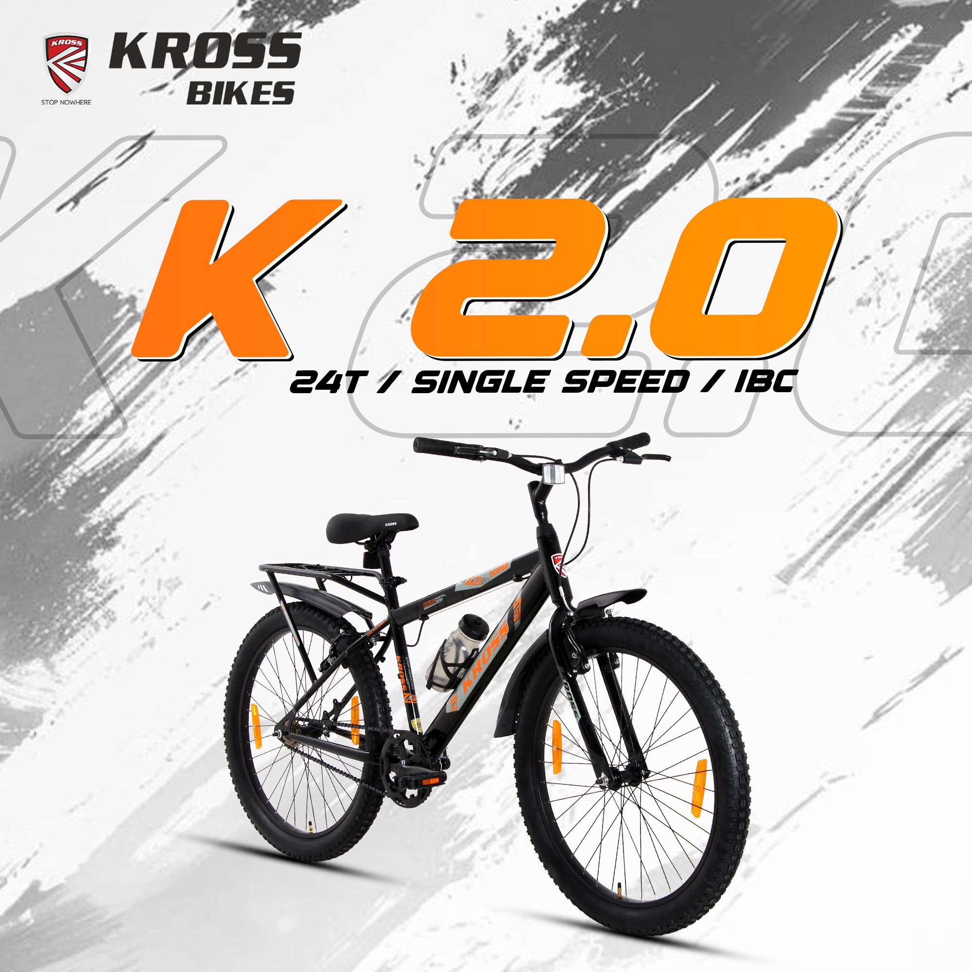 K-20 Marbal 24T Kids Bicycle | 24 Inch MTB | Single Speed | Steel Frame | Black 24 T (inch) Mountain Cycle-image-48
