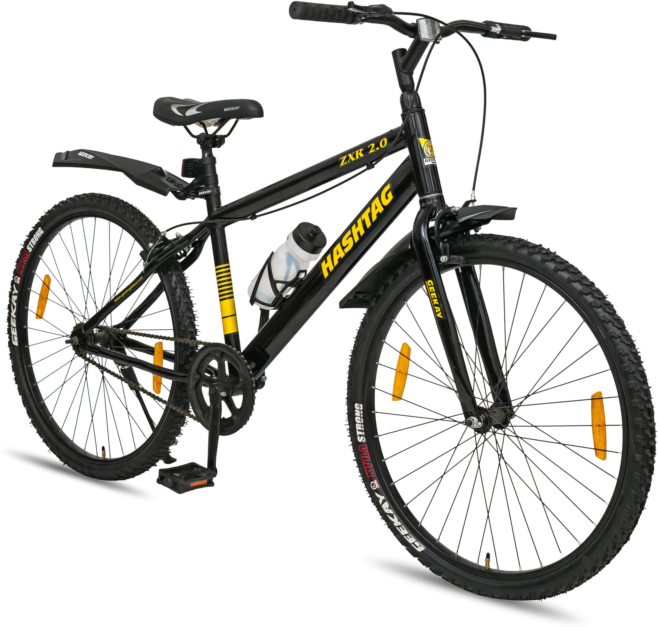 tyke trails Geekay Hashtag ZXR 2.0 26T Single Speed Cycle black 26 T (inch) Hybrid Cycle/City Bike-picture-22