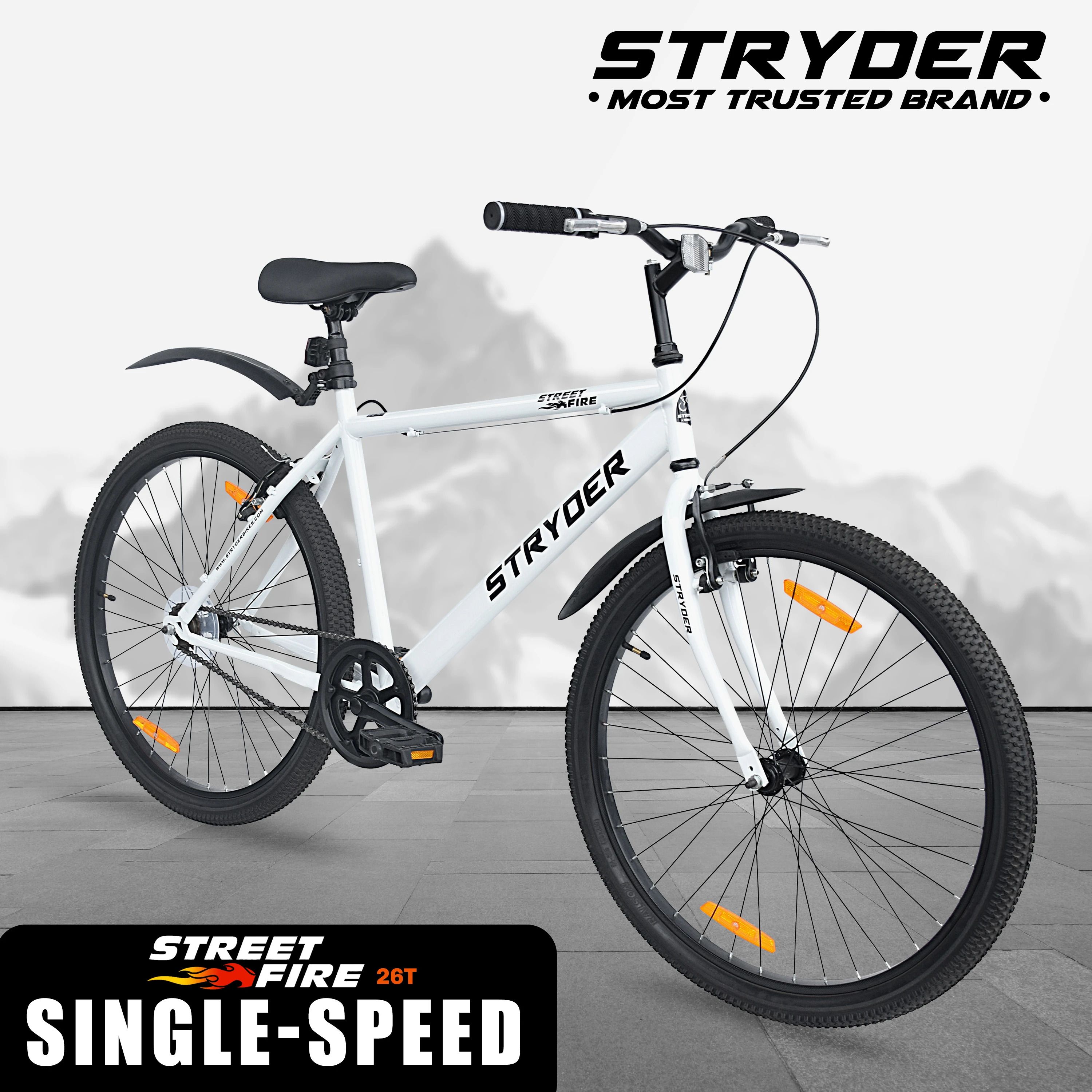 26" Street Fire Single Speed Bicycle | Durable & Stylish Ride 26 T (inch) Mountain Cycle-image-30