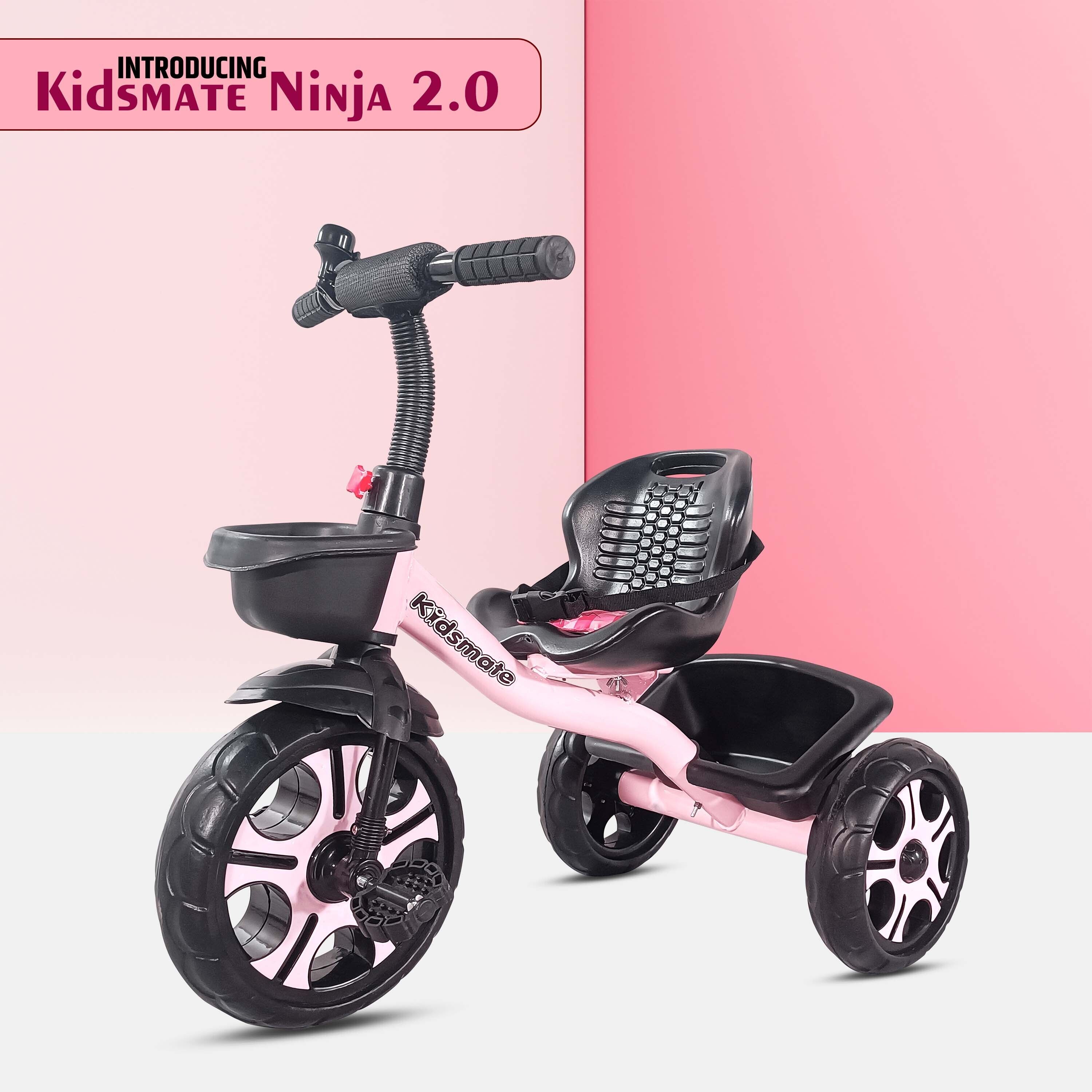 Ninja 2.0 Plug N Play Tricycle Durable with Storage Basket, Safe & Secure, 10 T (inch) Road Cycle