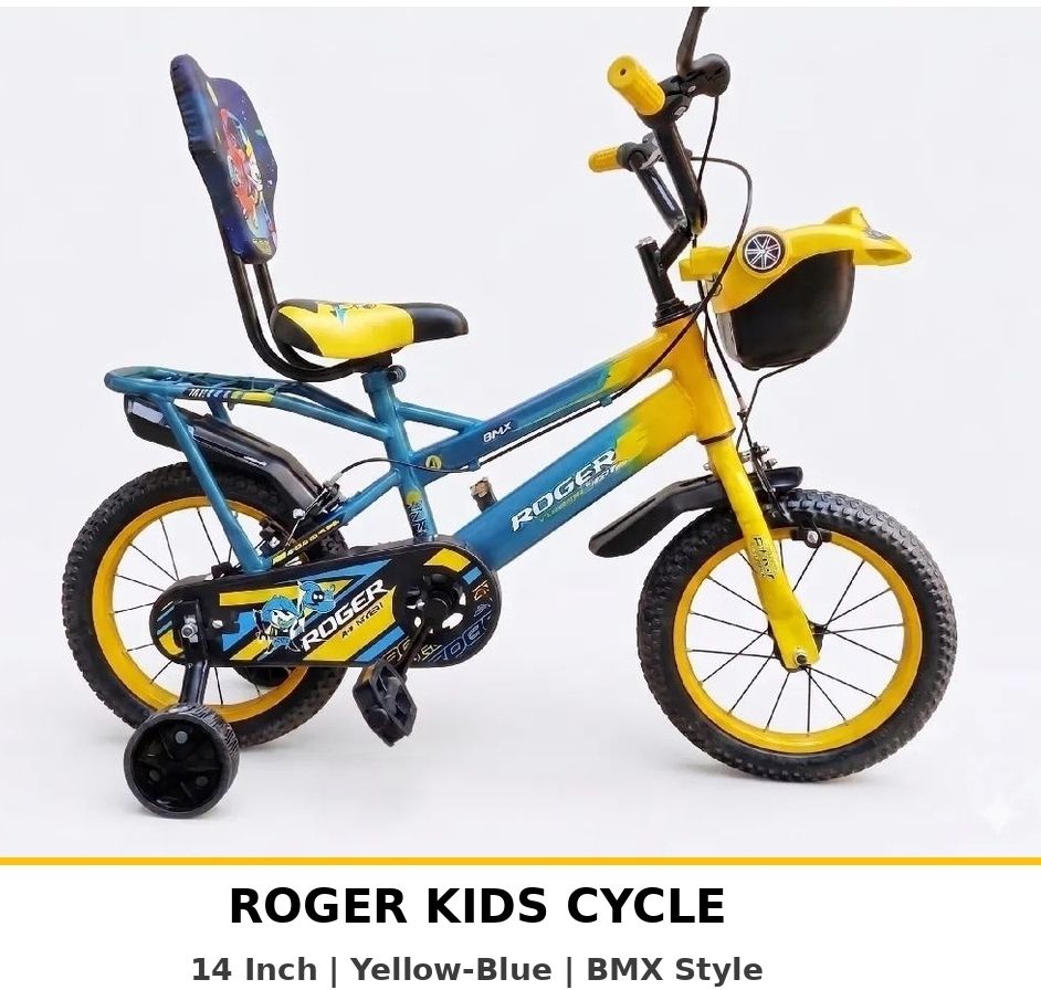 ROGER 14T BMX Kids Cycle - Yellow Blue 16 T (inch) BMX Cycle-image-31