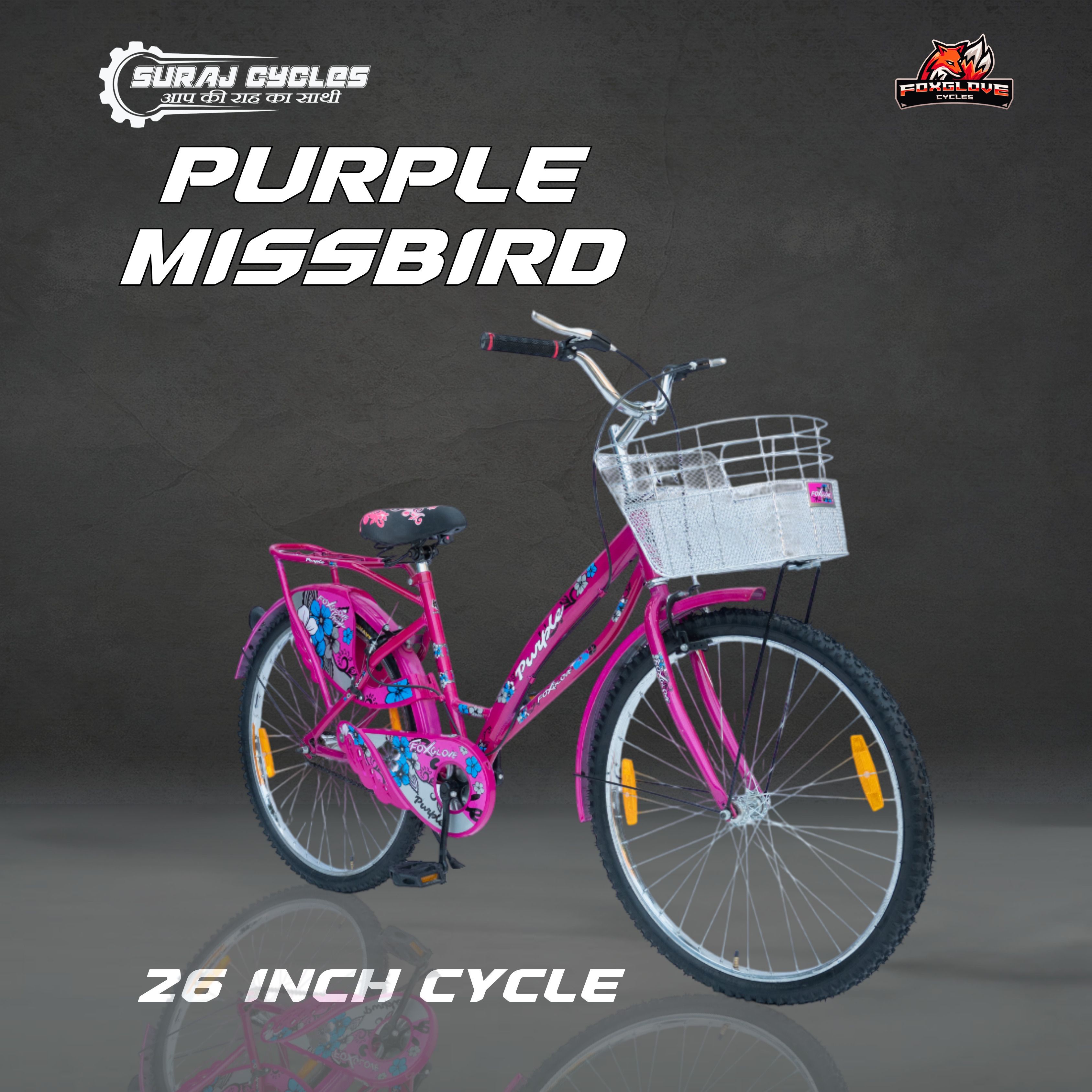 PURPLE 26 INCH PINK COLOUR GIRLS CYCLE FOR AGE 9 PLUS YRS 90 % FITTED 26 T (inch) Road Cycle-image-12