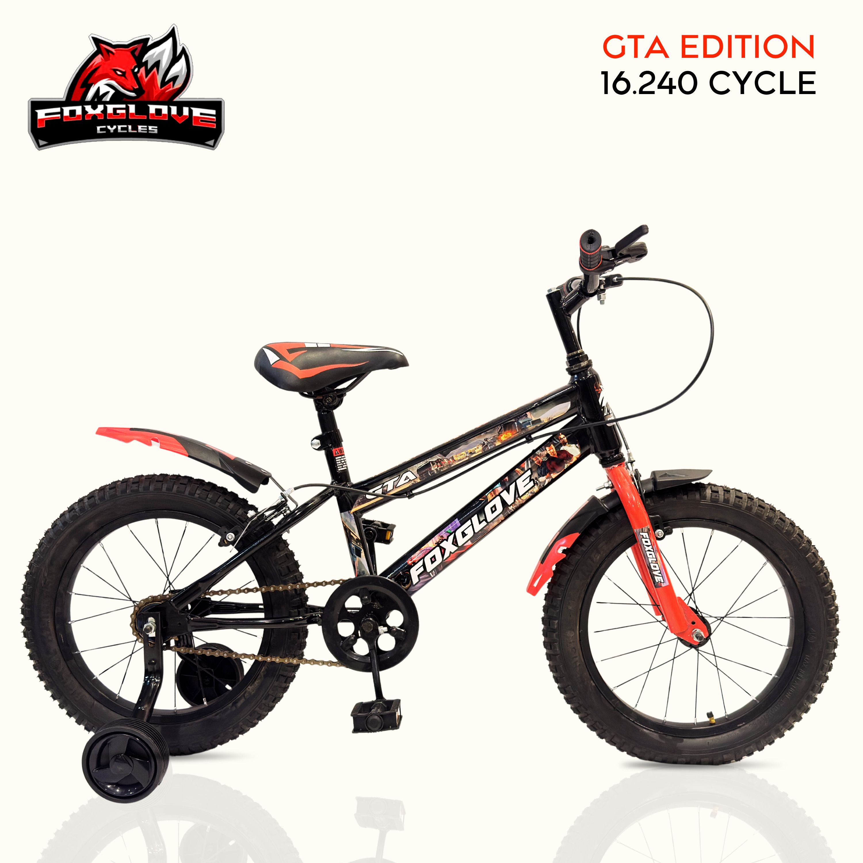 GTA SPORTY 16 INCH BICYCLE FOR 4 TO 7 YEARS BOYS AND GIRLS 95%ASSEMBLED 16 T (inch) Fat Tyre Cycle-image-21