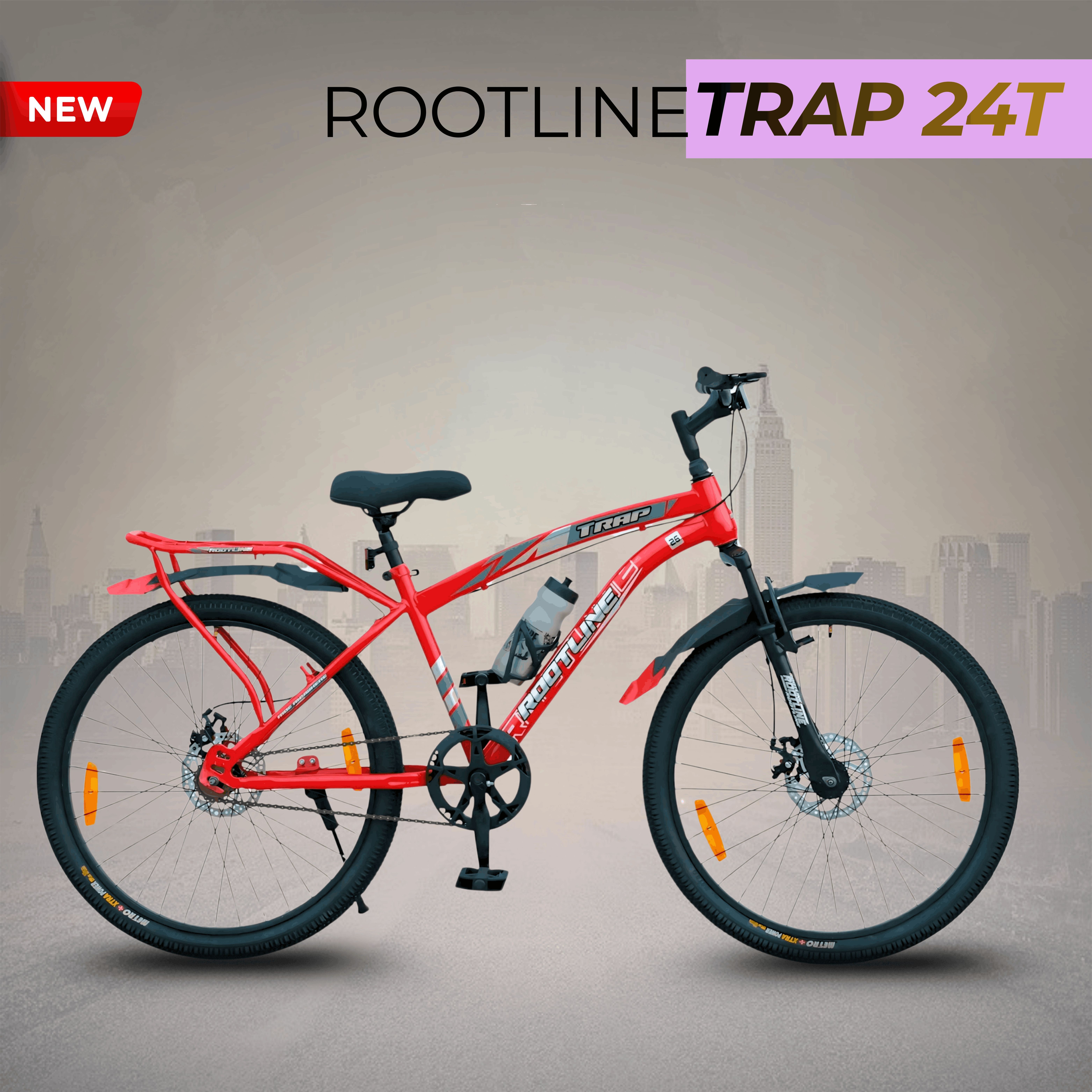 rootline TRAP 24T Mountain Single Speed Red Front Suspension 24 T (inch) Mountain Cycle-picture-28