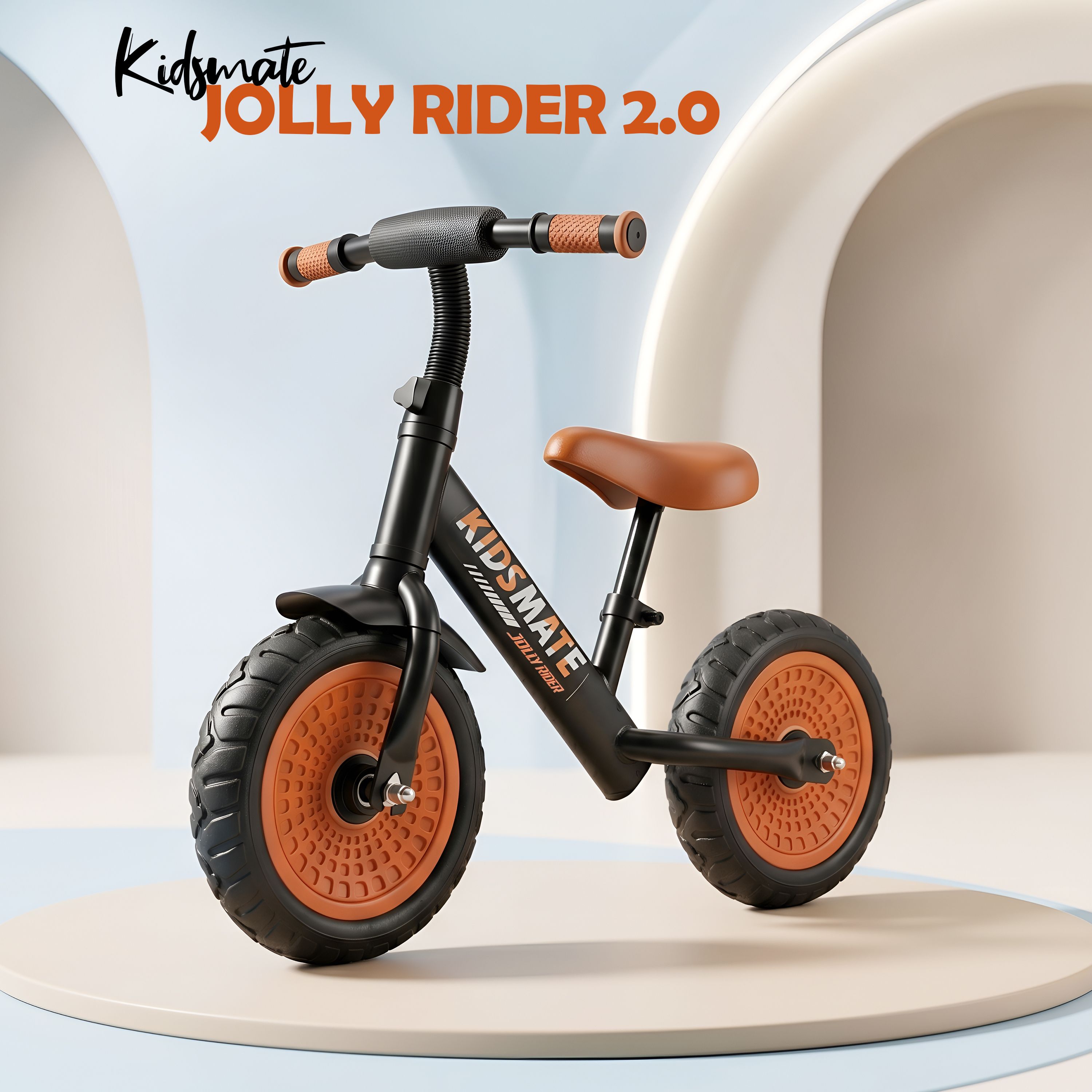 Jolly Rider 2.0 Kids Balance Bike, Pedal-Free Kids Balance Cycle with EVA Tyres 10 T (inch) Balance Bike-image-41