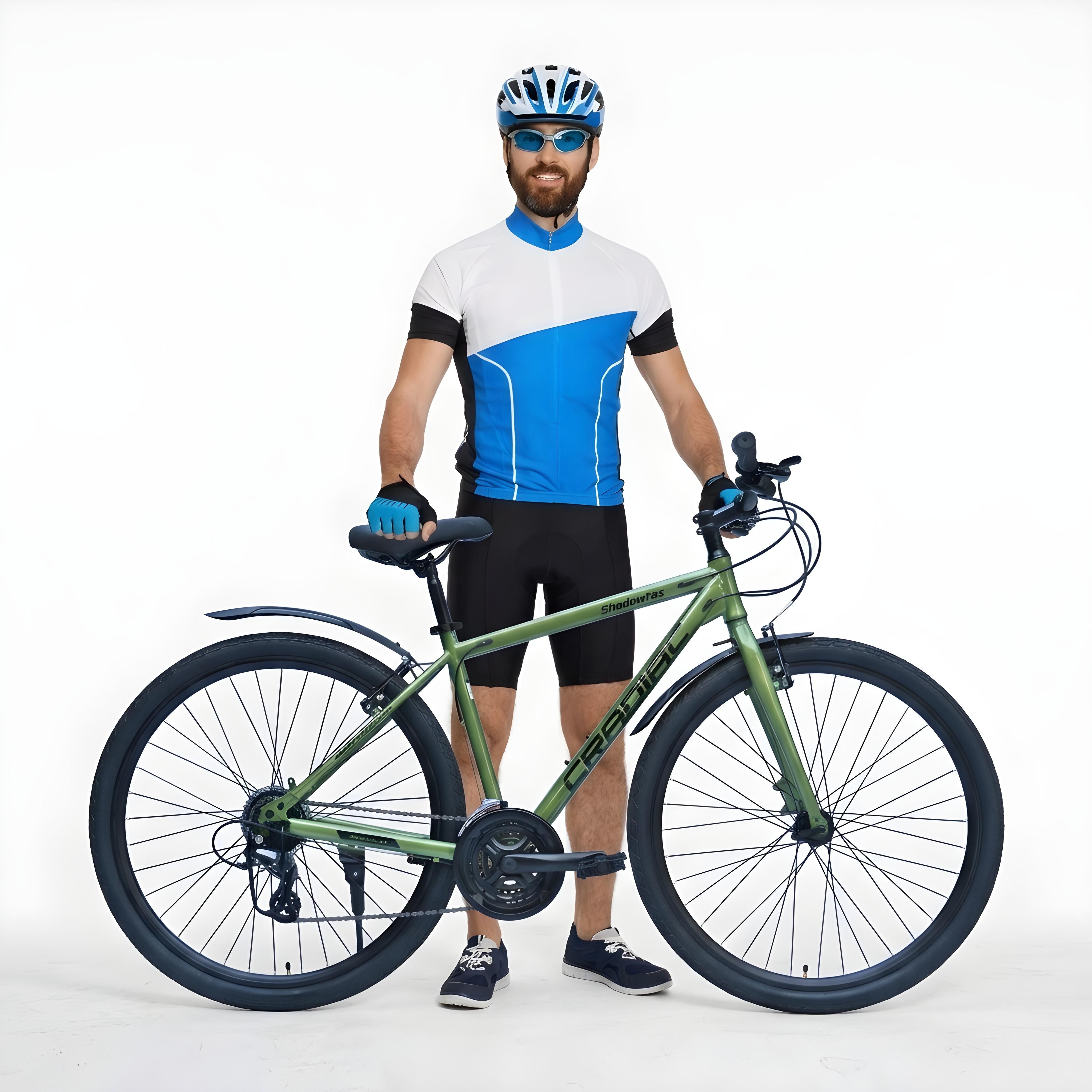 SHADOWFAX 24 SPEED CASSETTE|FRONT RIGID FORK| V BRAKE|SHIMANO GEARS 700C T (inch) Hybrid Cycle/City Bike-image-1