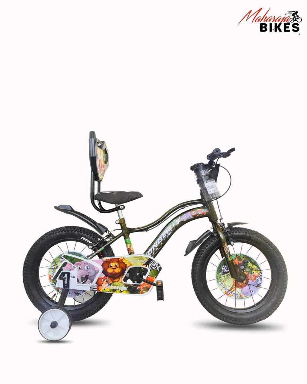 Jungle King Kids cycle with Training Wheels Steel Rim, Water Bottle 16 T (inch) BMX Cycle-image-3