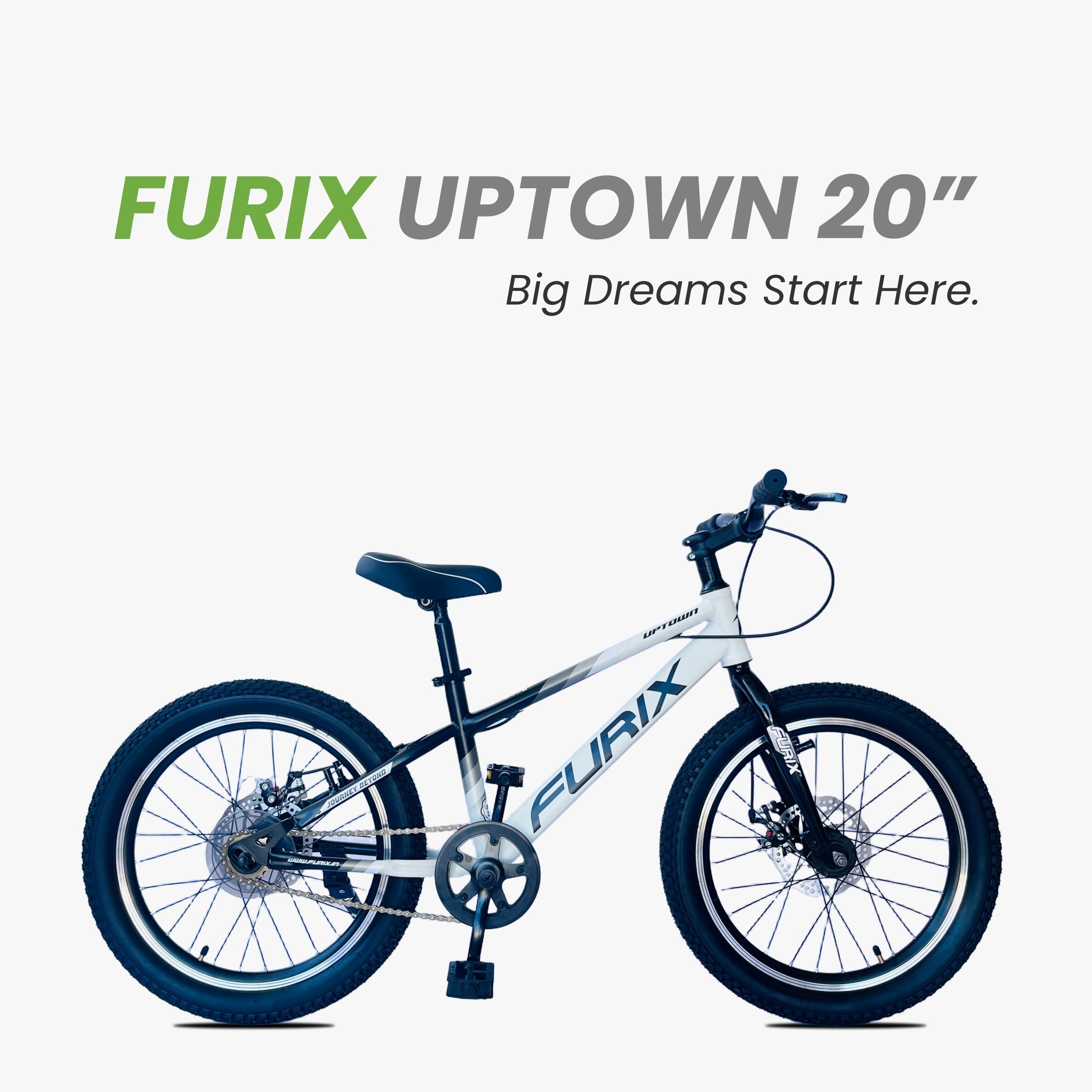 Uptown 20T Single Speed Kids Bicycle | Dual Disc Brakes | For 8-13 Years 20 T (inch) Road Cycle-image-2