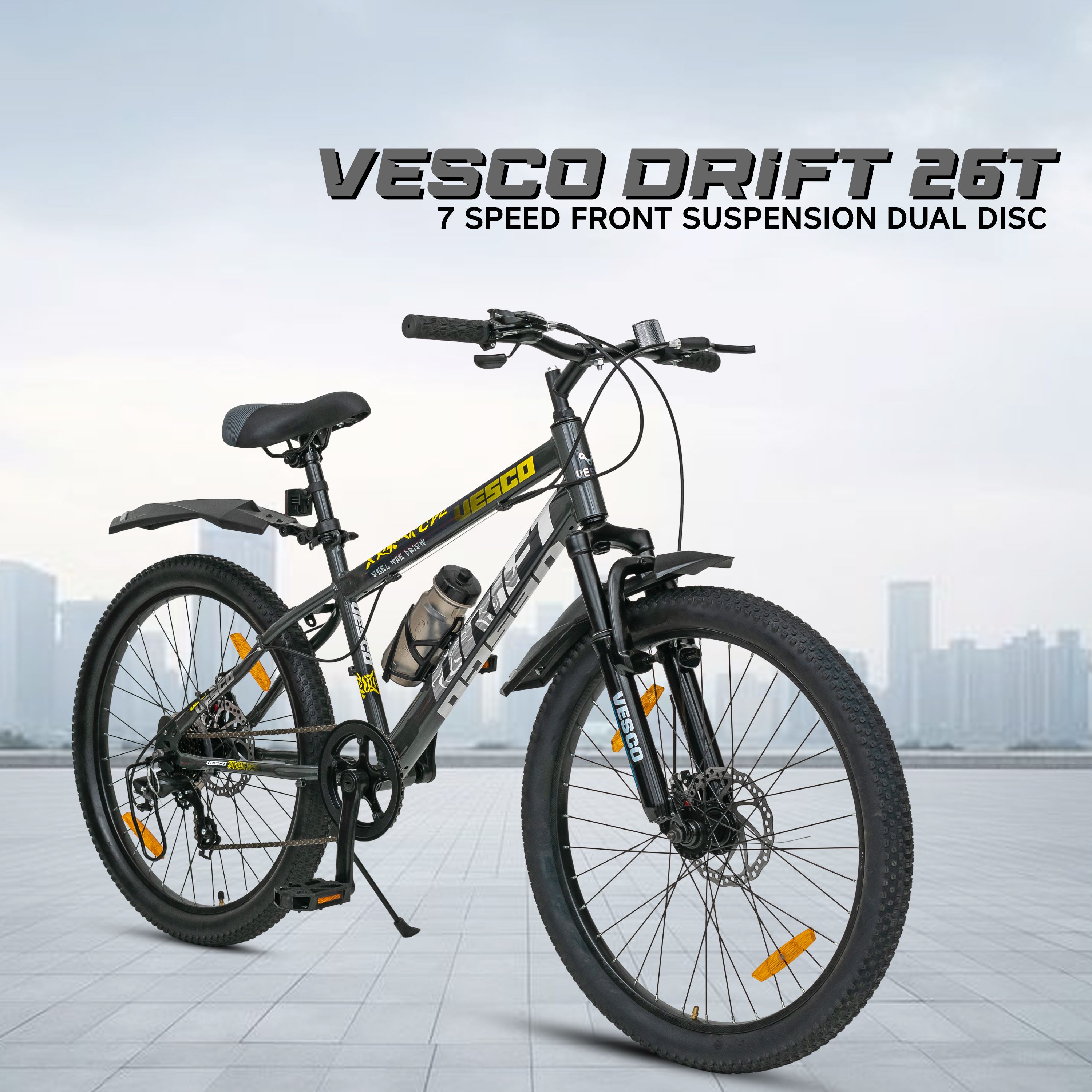 Drift 26T MTB Cycle 7 Gear Cycle for Men /Boys | Disc Brake, Front Suspension 26 T (inch) Mountain Cycle-image-44