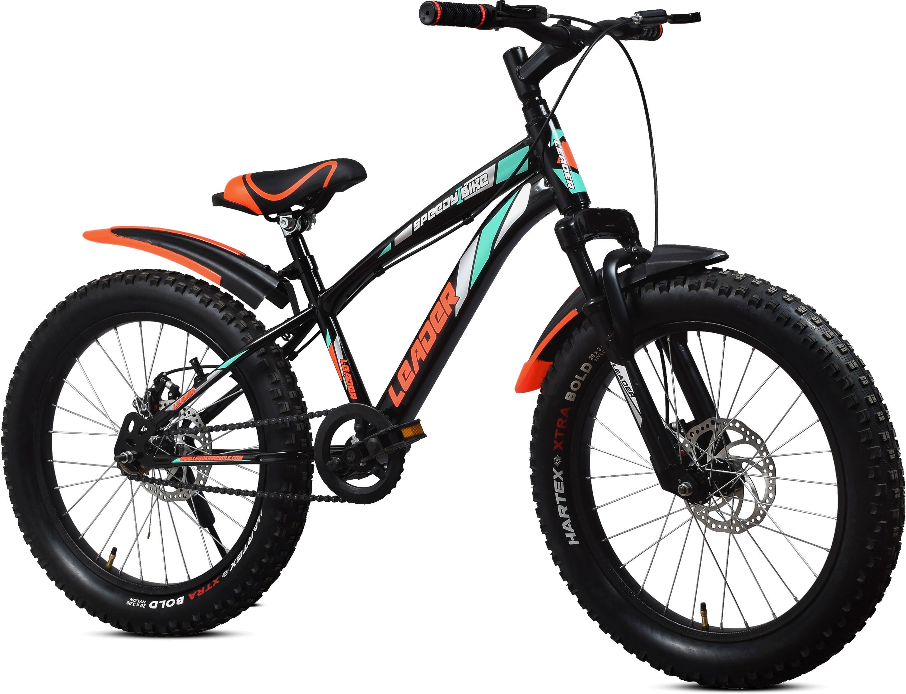 leader Speedy Bike 20T Kids Cycle with Front Suspension | DD Brake | Ideal 7-10 Years 20 T (inch) Fat Tyre Cycle-picture-11