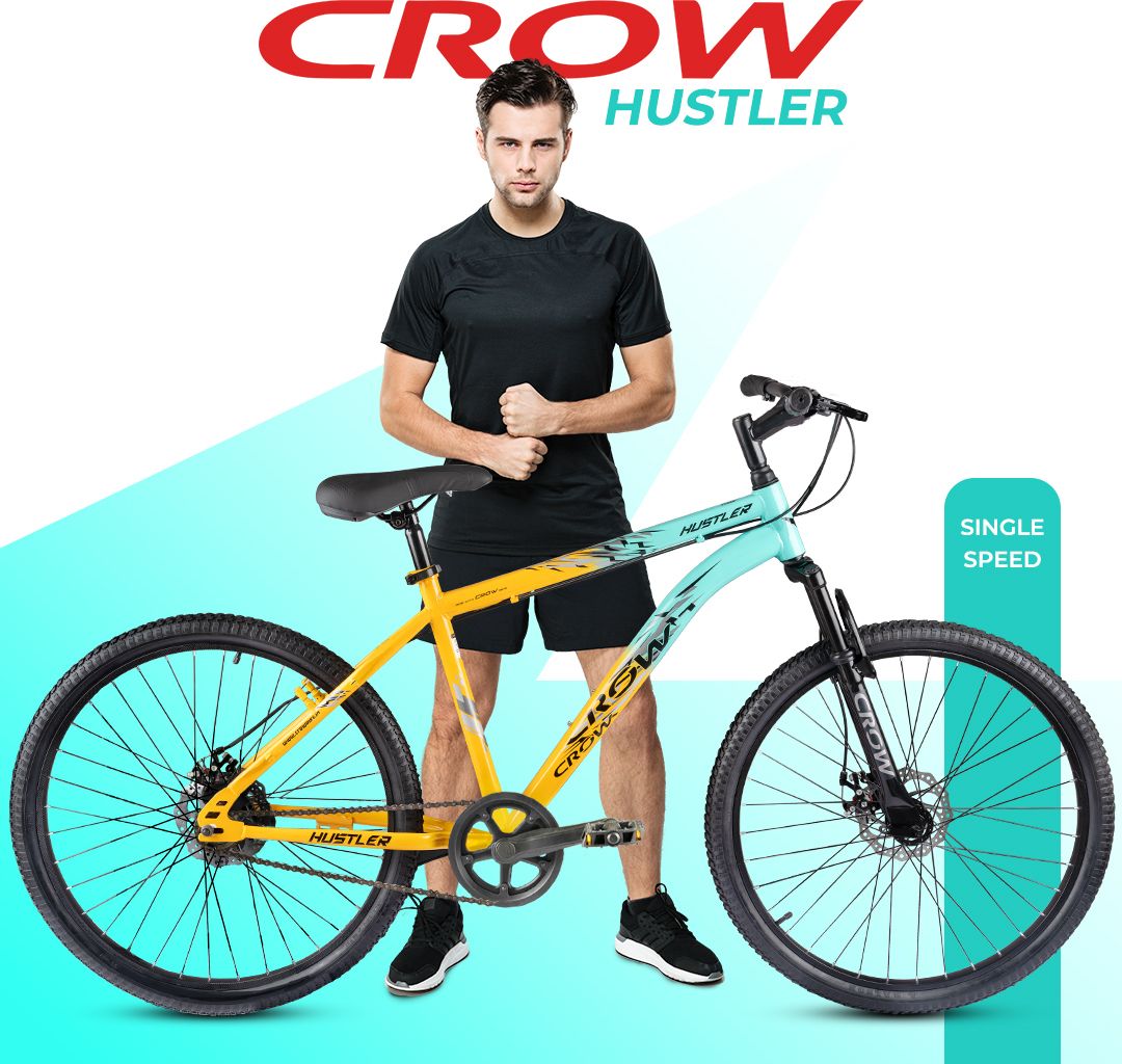 HUSTLER SINGLE SPEED | DUAL DISC | FRONT SUSPENSION | FULLY FITTED 26 T (inch) Mountain Cycle-image-16