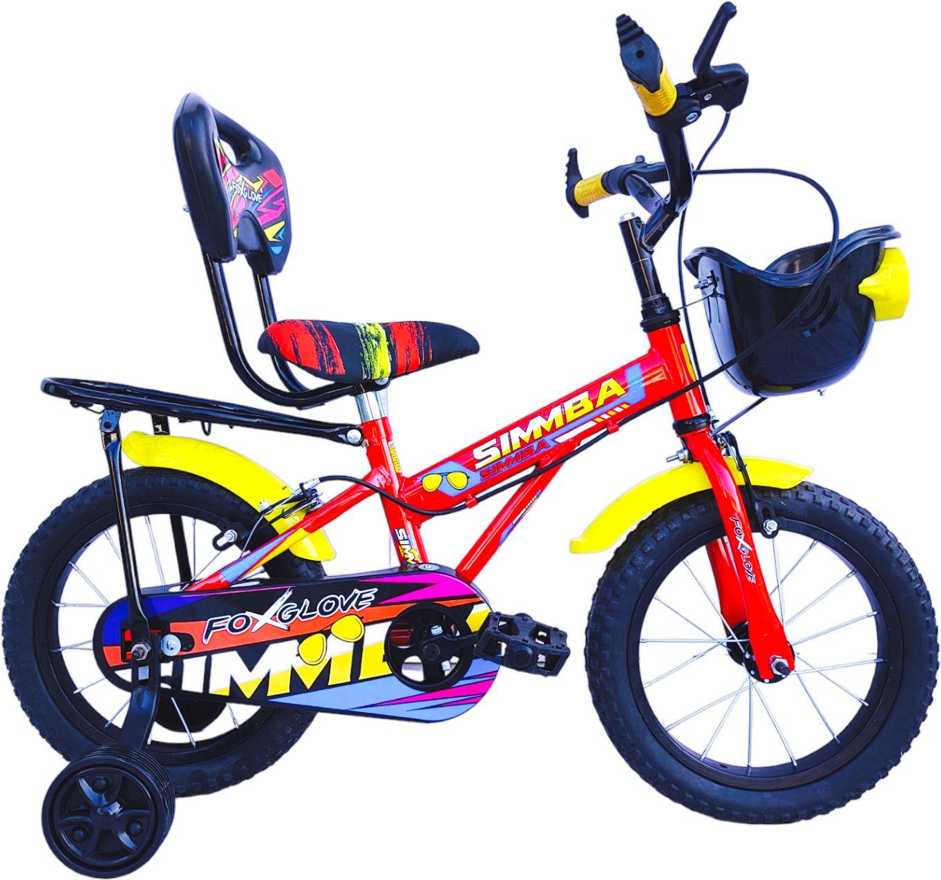 SIMMBA 14 INCH CYCLE FOR KIDS GLOSSY RED 2 TO 5 YRS 90% FITTED 14 T (inch) Road Cycle-image-33