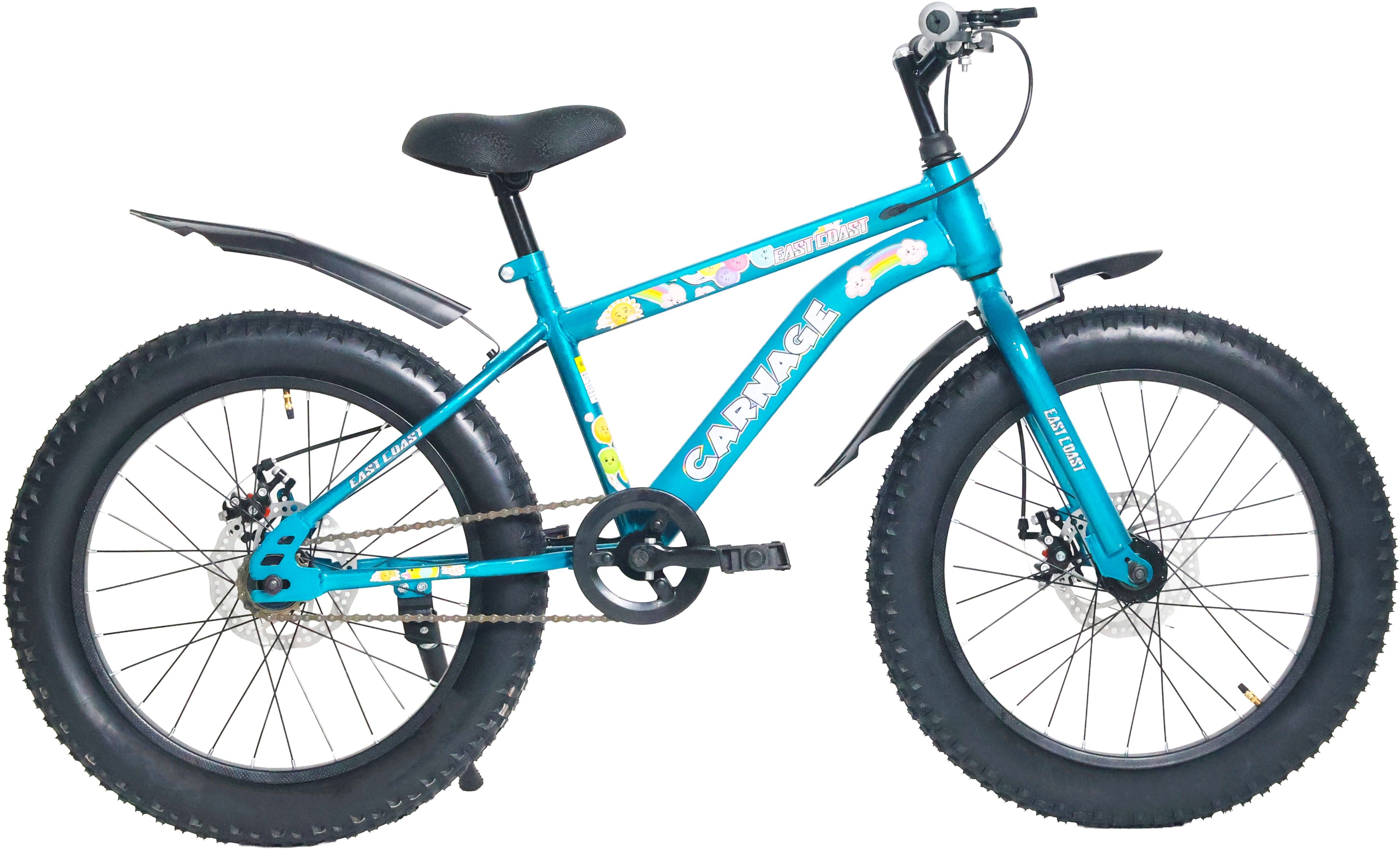 east coast CARNAGE | 20T BMX | DOUBLE DISC | FAT TYRES | Premium Quality | Semi Assembled | 20 T (inch) BMX Cycle-picture-12