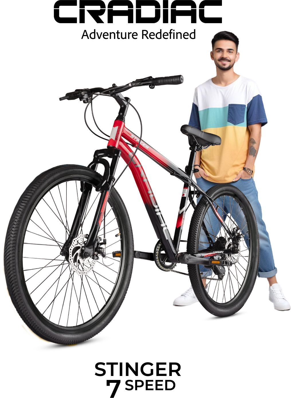 STINGER 7 Speed | Fully Fitted | Suspension Fork | Dual Disc 27.5 T (inch) Mountain Cycle-image-34