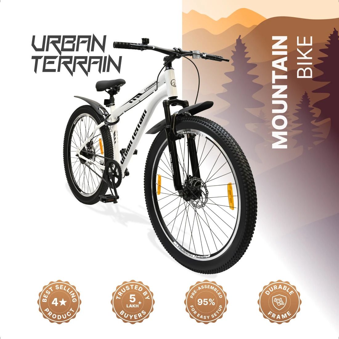 urban terrain Bolt Cycles 29T for Men Comes with Dual Disc Brake, Bell & Lock MTB UT5000S9ACC 29 T (inch) Road Cycle-picture-11