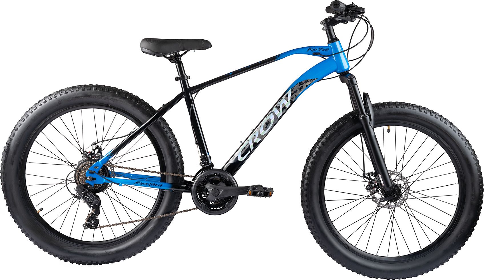 BLACK NINJA 21 SPEED|FAT BIKE|FRONT SUSPENSION|DUAL DISC BRAKE 26 T (inch) Mountain Cycle-image-33