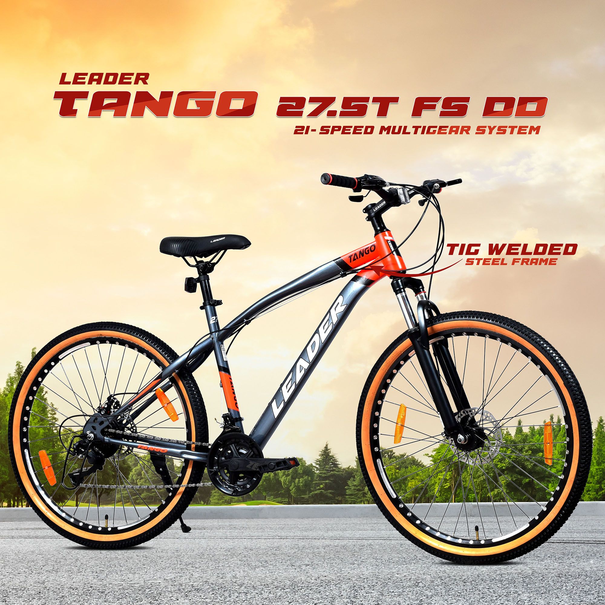 leader Tango 27.5T Premium 21-Speed MTB Cycle for Men, Gear Bicycle, Dual Disc Brakes, 27.5 T (inch) Mountain Cycle-picture-32