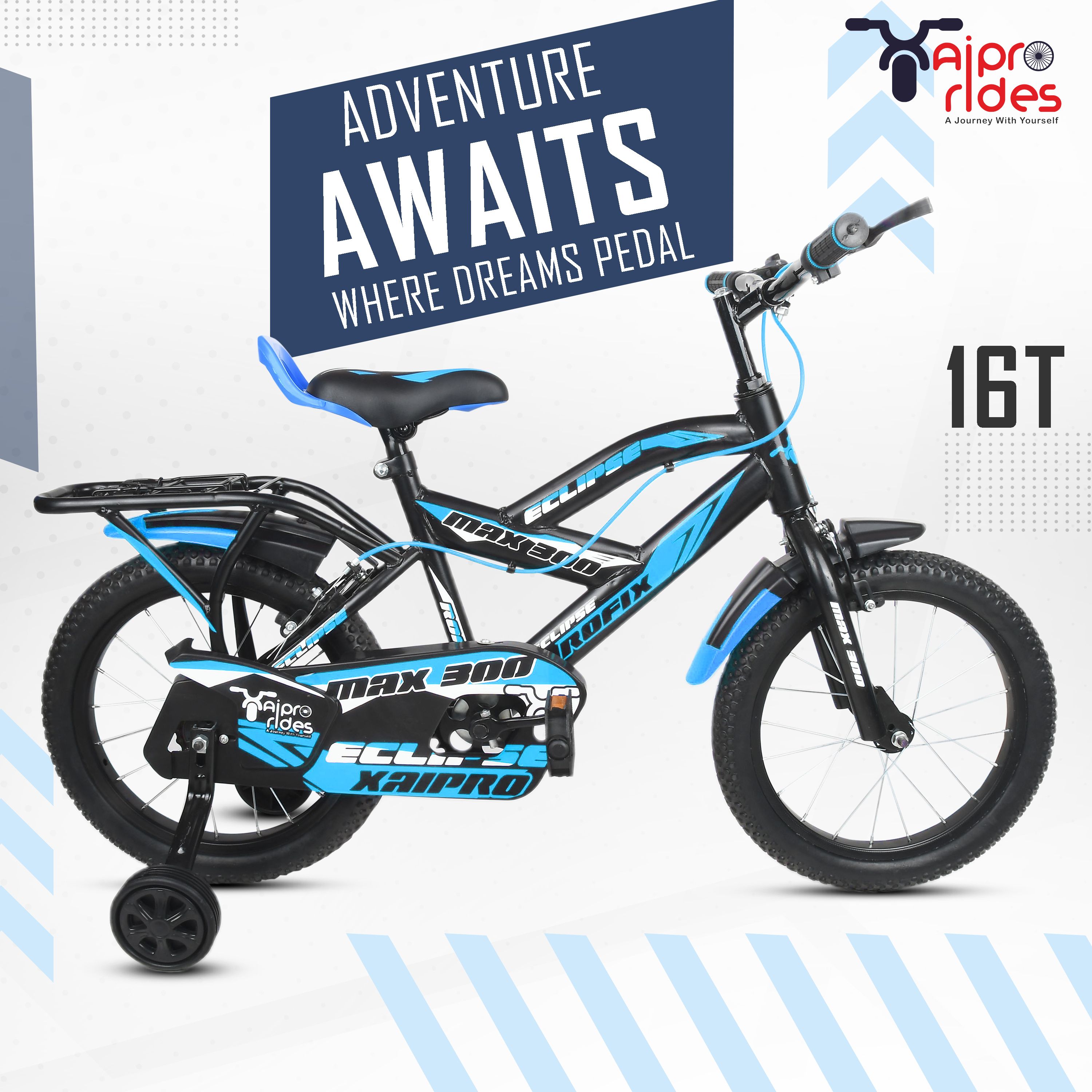 xaipro plus 16T Xaipro Max-300 Kids Cycle Ideal for 5-7 years Sky Colour (90% ASSEMBLED) 16 T (inch) Mountain Cycle-picture-22