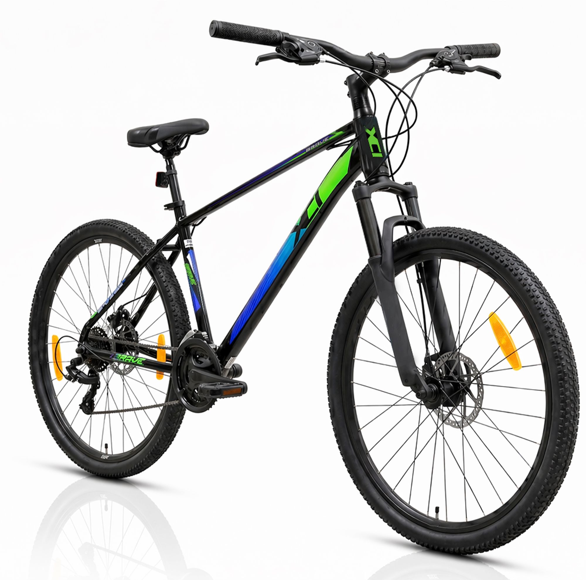 Brave Shimano Geared for Men TUF SHOX Front Suspension 21 Speed MTB 29 T (inch) Mountain Cycle-image-39