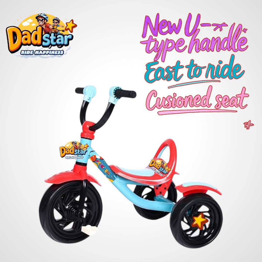 dadstar PEEKABOO TRICYCLE FOR KIDS AGE 2 TO 4 YEARS SKY BLUE AND RED COLOUR 12 T (inch) 12 T (inch) Recreation Cycle-picture-2