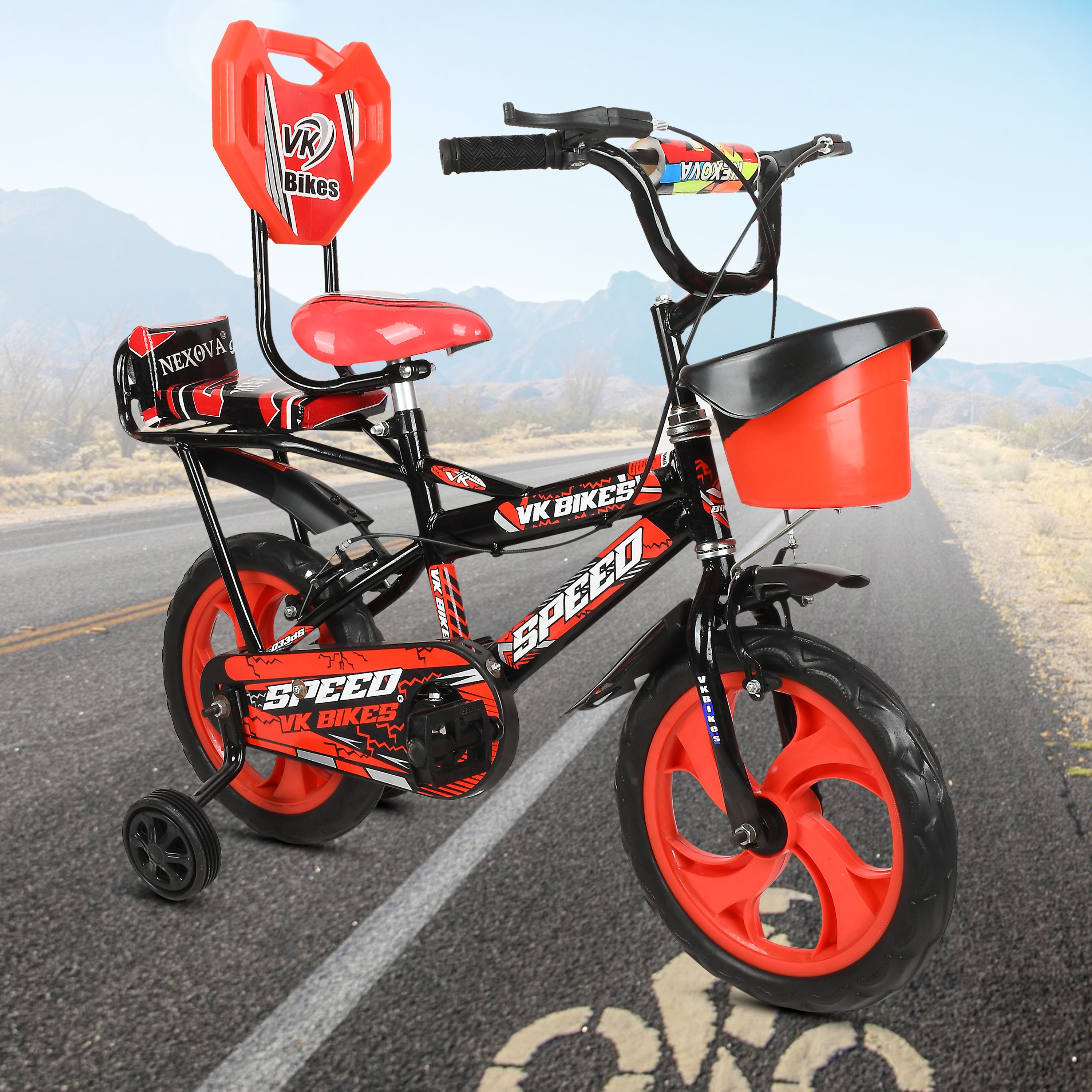 Premium Double Gaddi Cycle For Kids, Color- Redd 14 T (inch) Road Cycle-image-48