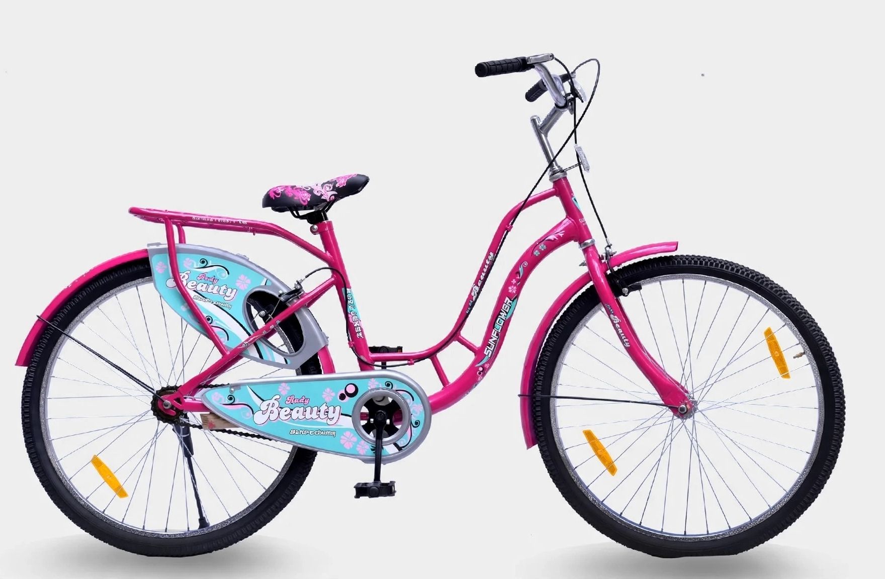 Lady Beauty 26T Single Speed Ladies Bicycle for Girls & Women Pink 26 T (inch) Roadster Cycle-image-0