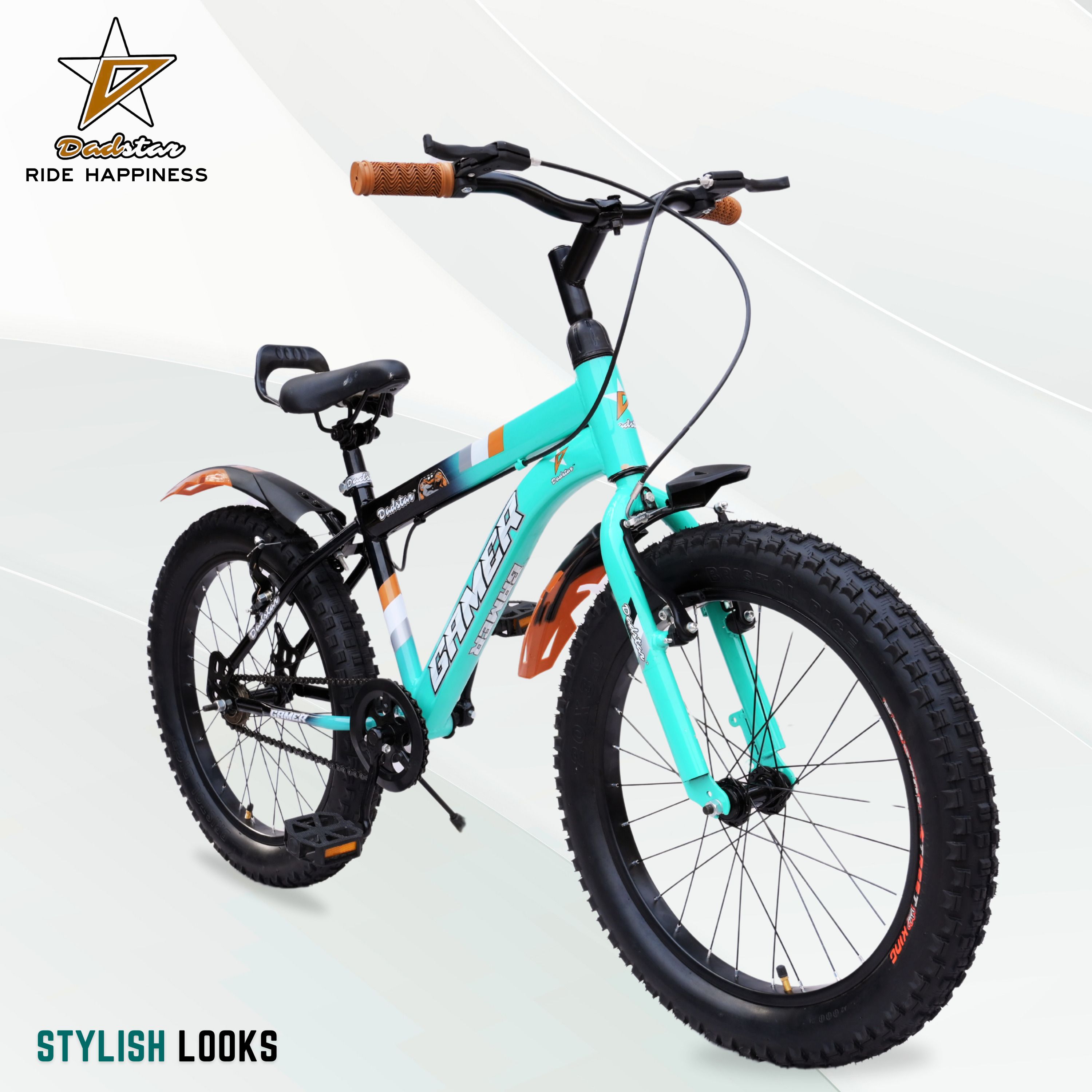 GAMER 20 INCH FAT TYRE 20.300 V BRAKE 20T KIDS CYCLE SEA GREEN COLOUR 20 T (inch) Road Cycle-image-25