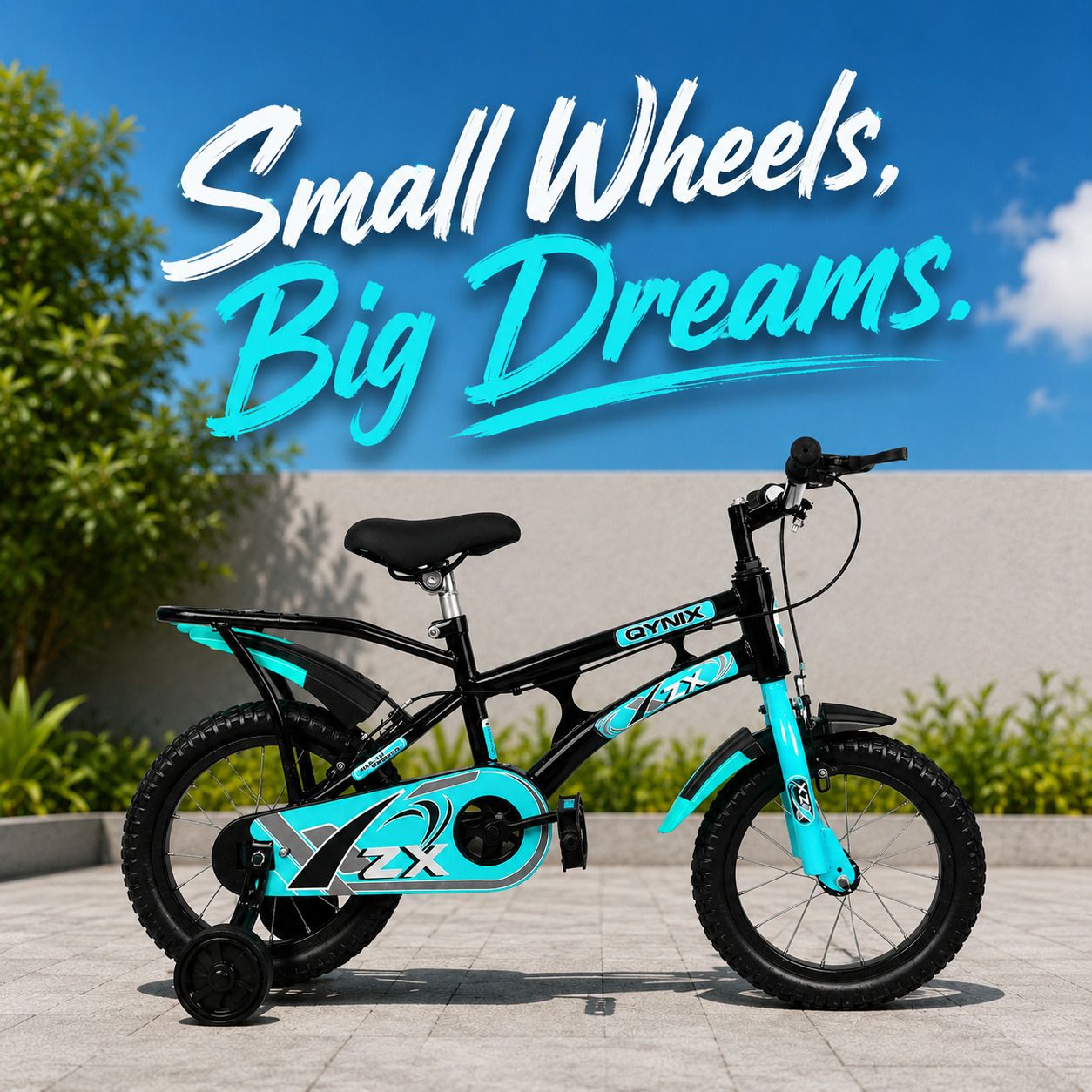 14T ZX M-RIM SEAGREEN BICYCLE FOR 3-5 YEARS WITH TRAINING WHEELS 14 T (inch) BMX Cycle-image-17