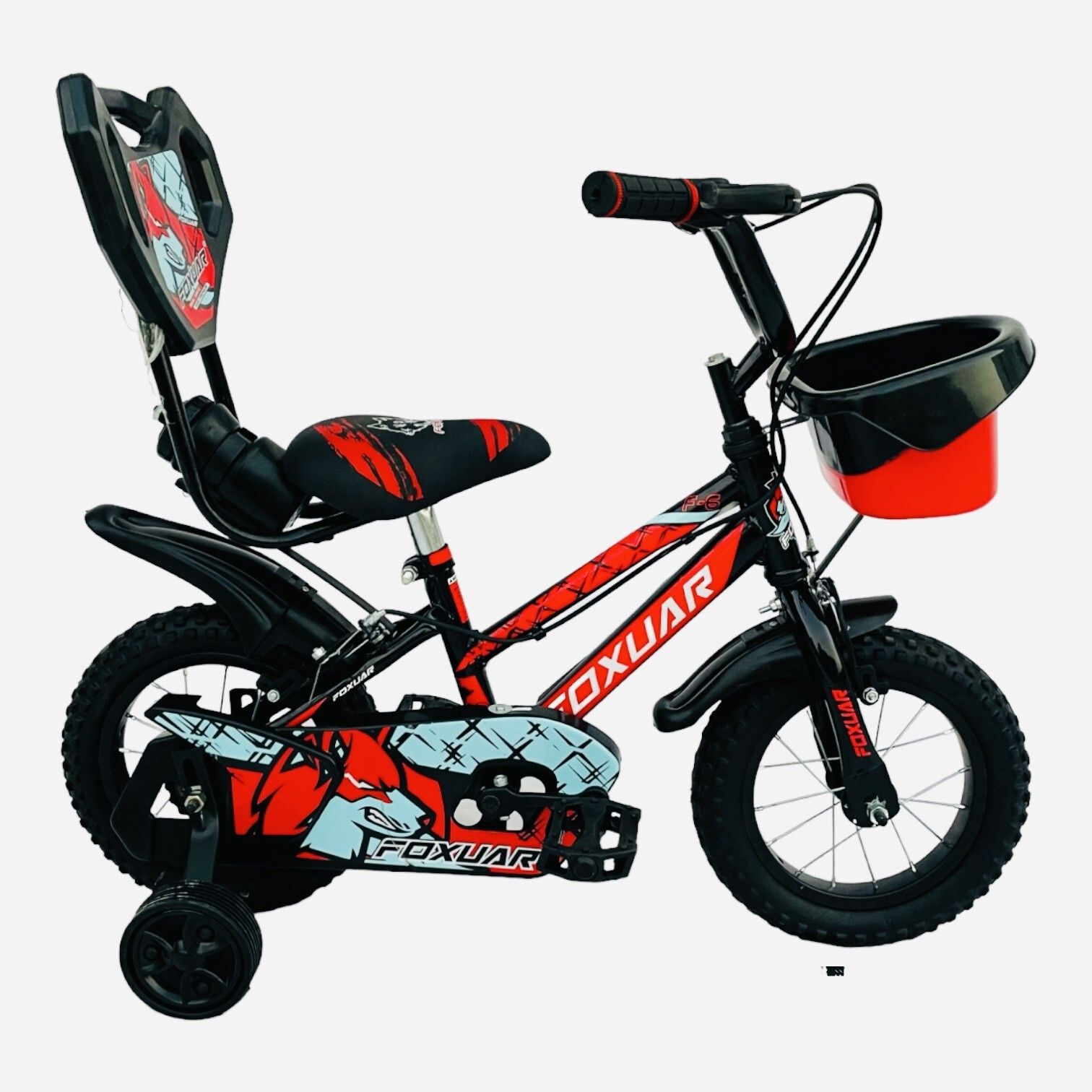 FOXUAR 12 INCH RED KIDS CYCLE IN TUBELESS TYRE FOR AGE 2 TO 4 YEARS FULL FITTED 12 T (inch) Road Cycle-image-4