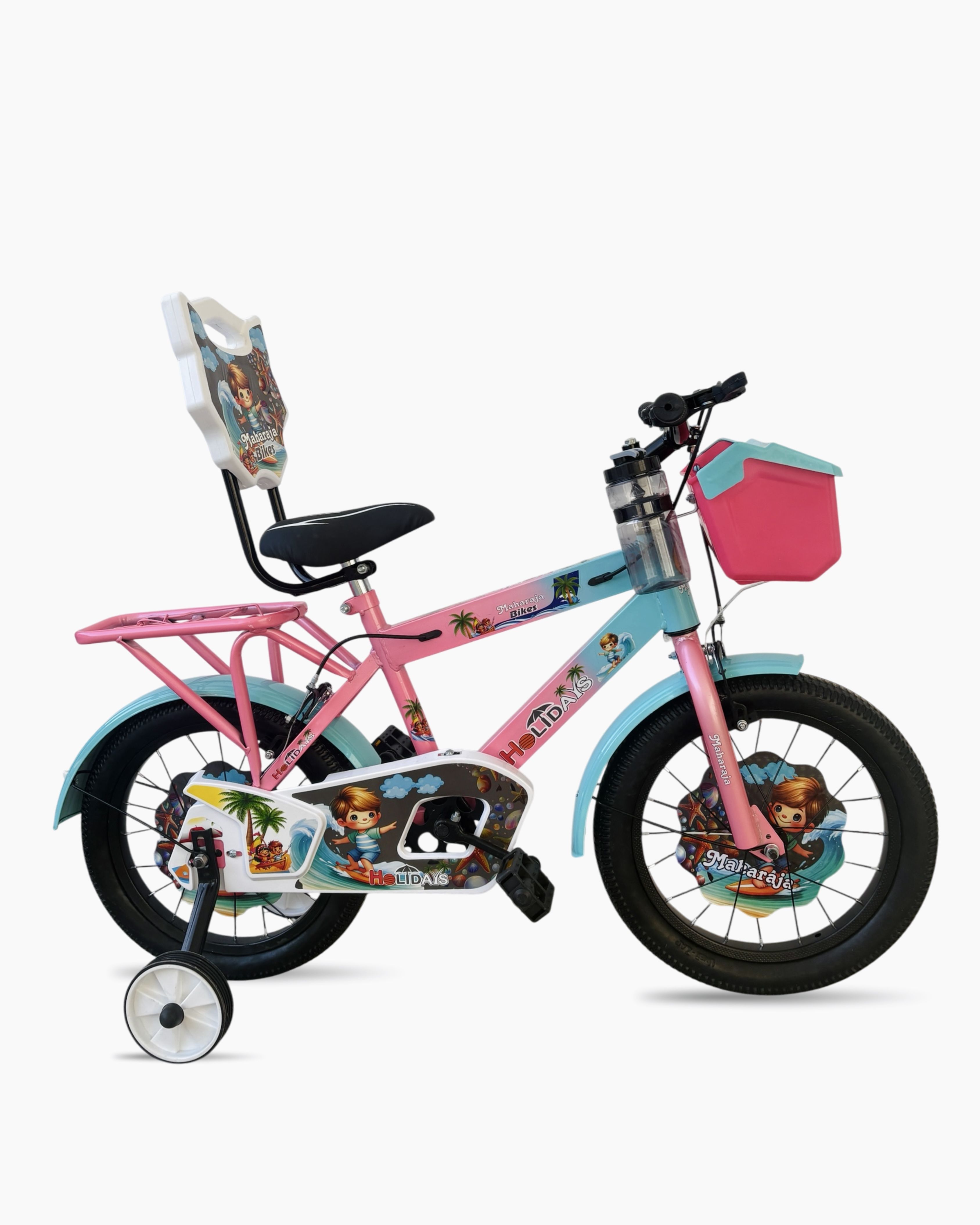 maharaja HOLIDAY 16T Kids Bicycle with Carrier, Backrest & Training Wheels 16 T (inch) BMX Cycle-picture-13