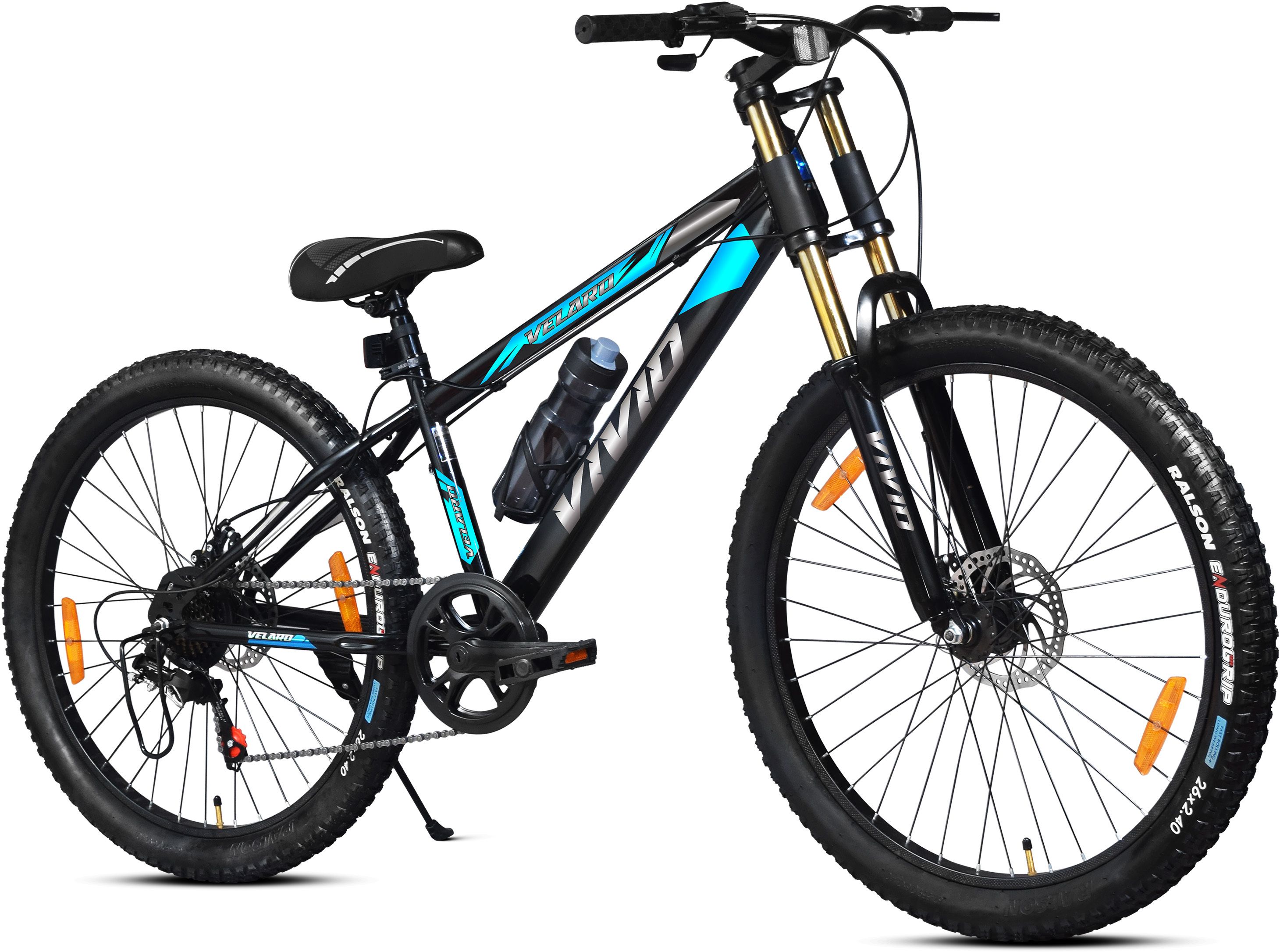 Velaro Pro Double Crown Suspension 7 Gear Cycle | Dual Disc Brakes with Mega Hub 26 T (inch) Mountain Cycle-image-9