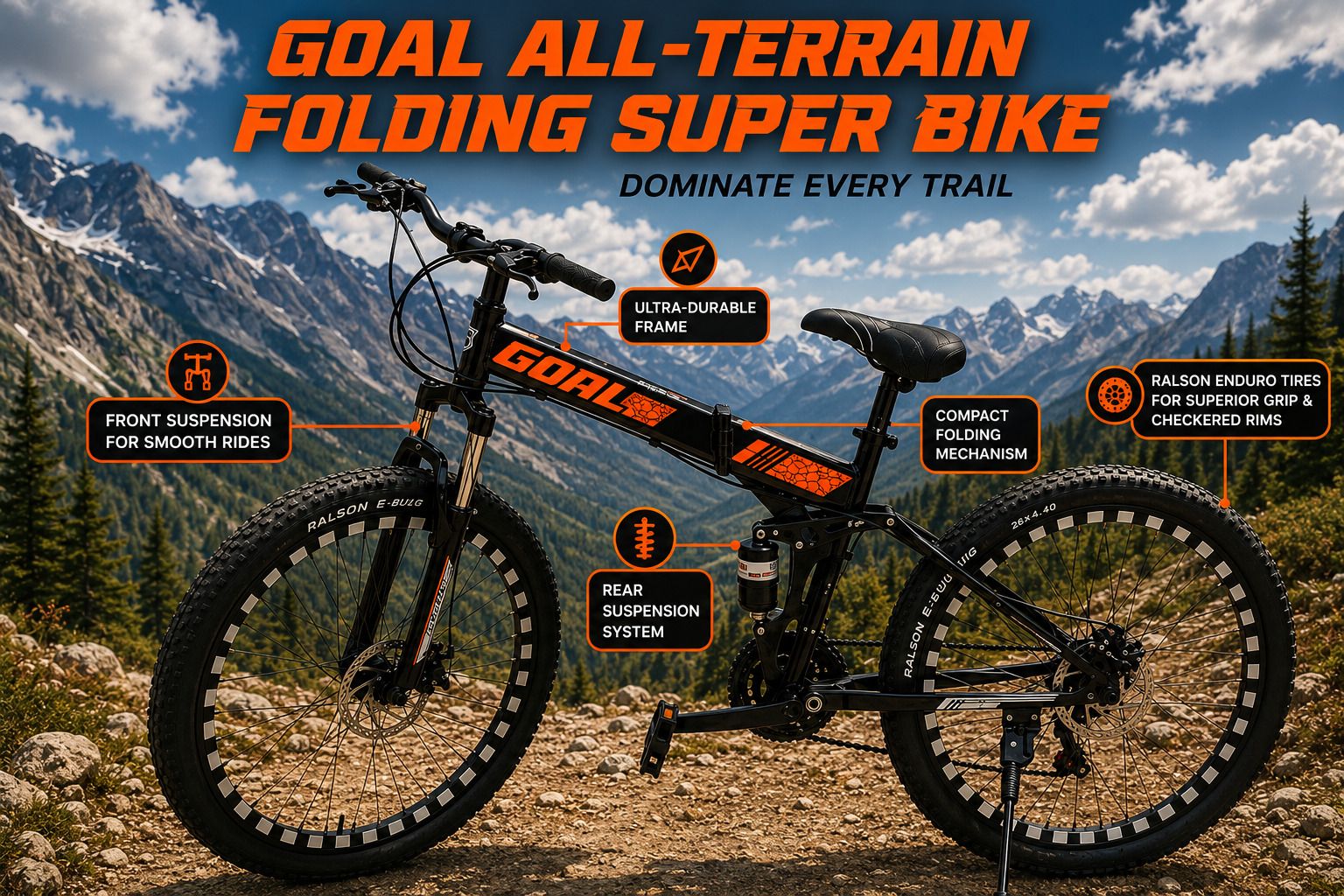 FOLDING CYCLE|| FRONT SUSPENSION|| DOUBLE DISC|| ALLOY RIM 26 T (inch) Folding Bikes/Folding Cycle-image-16