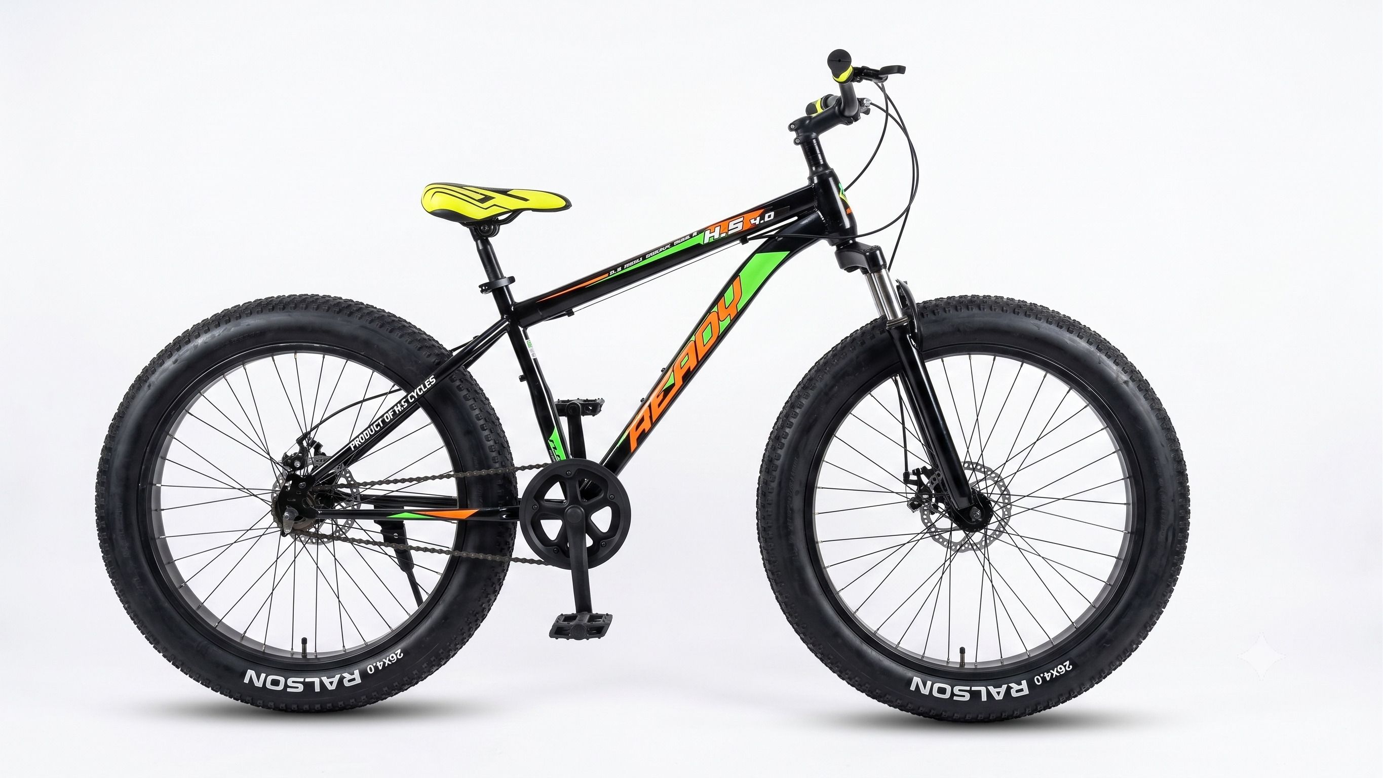 Ready 20T Yellow with Multicolored Fat Tyre Cycle 26 T (inch) Fat Tyre Cycle-image-1